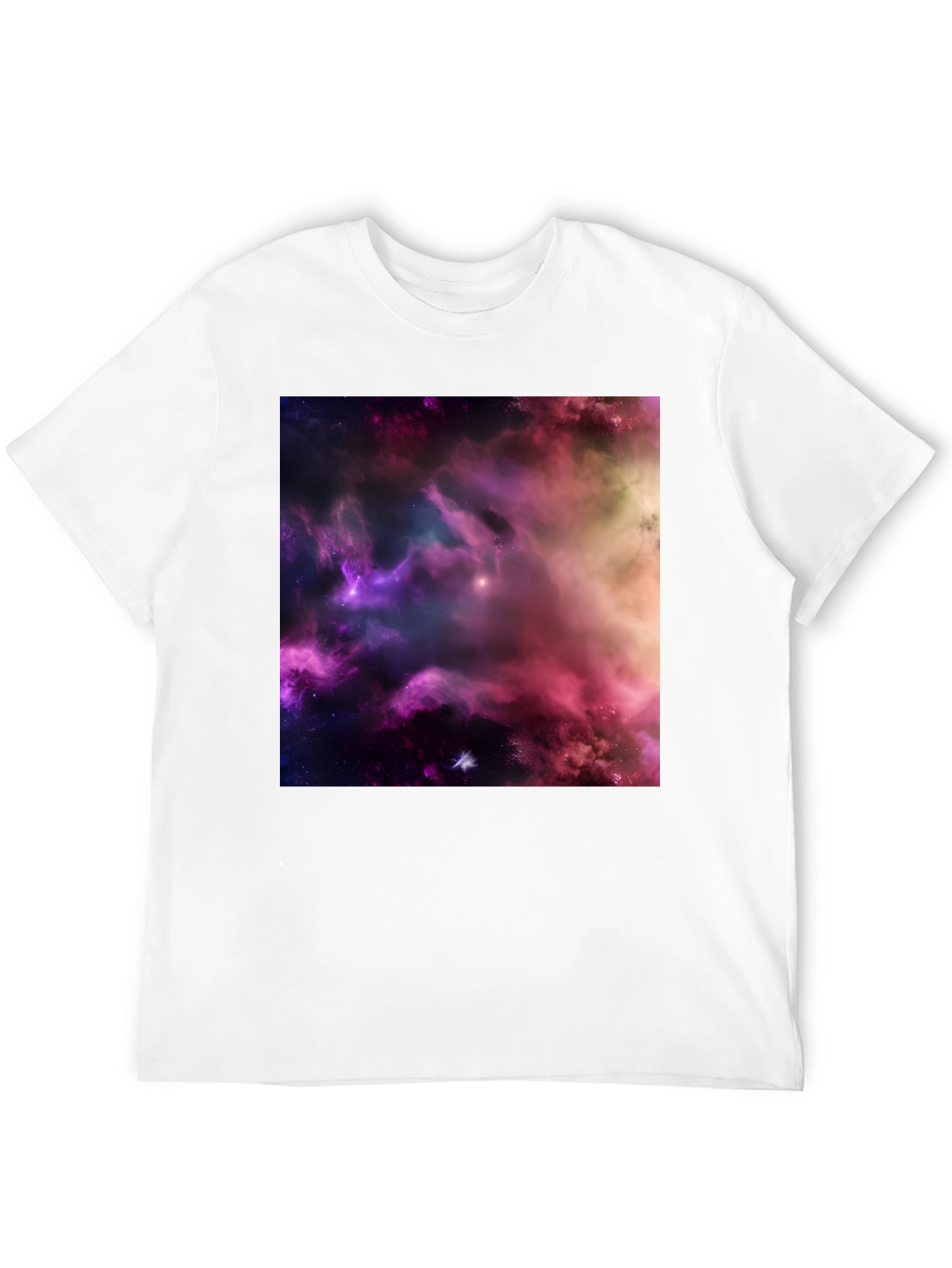 Cosmic Nebula Graphic Print Black T-Shirt