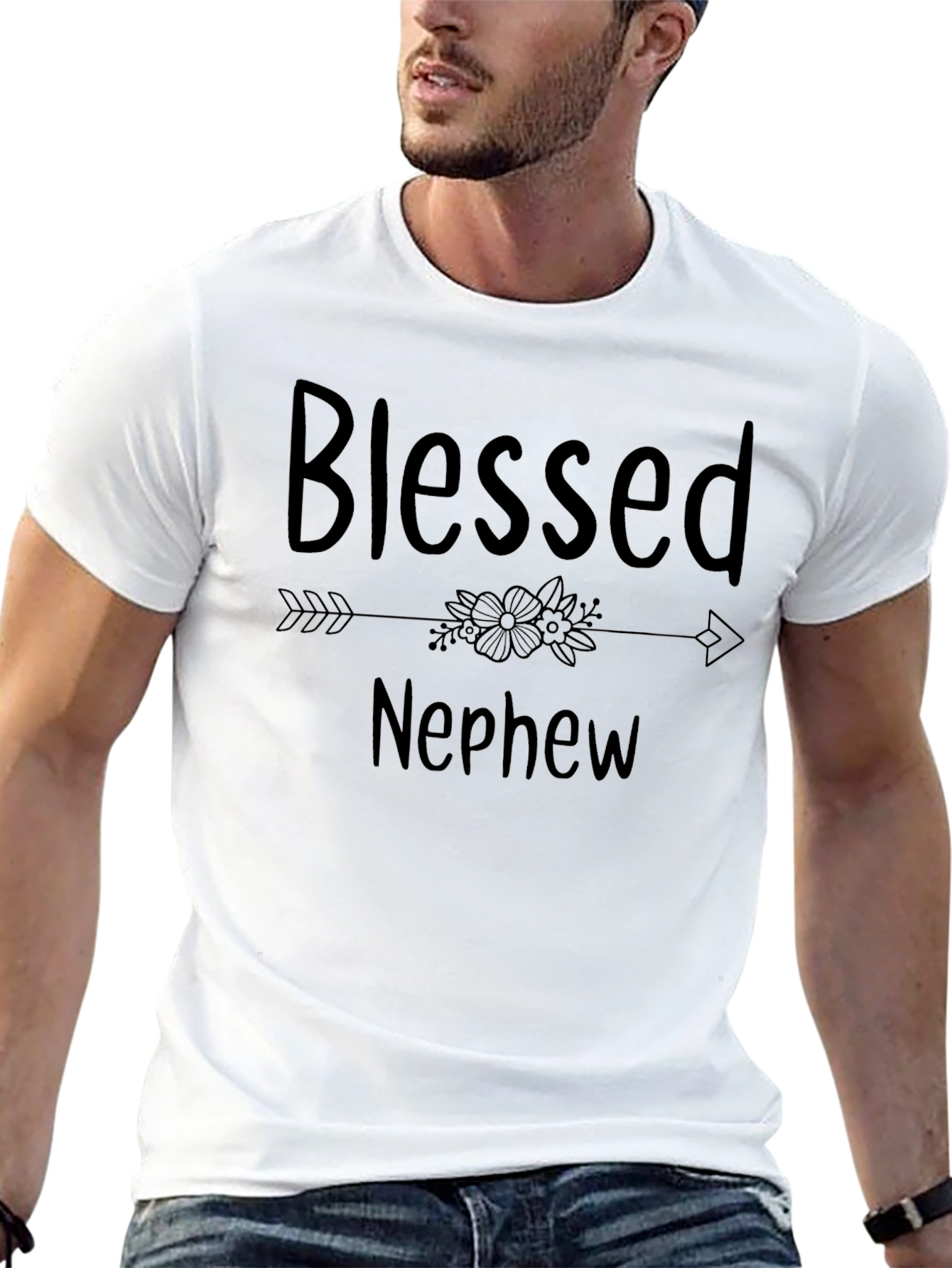Blessed Nephew Graphic Tee - Black