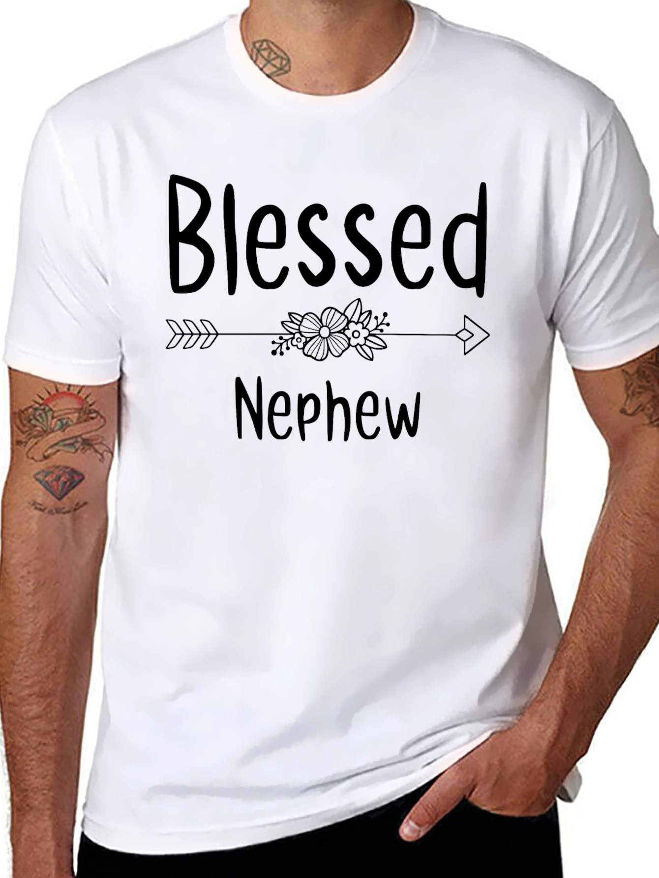 Blessed Nephew Graphic Tee - Black