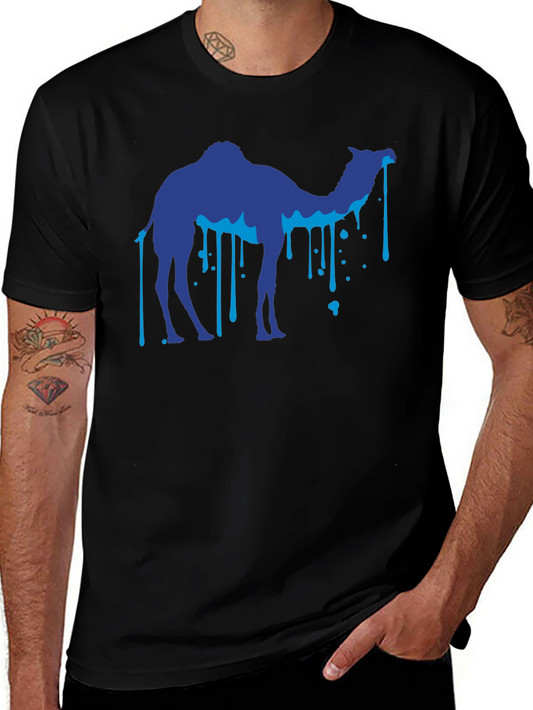 Cool Camel Drip Graphic Black T-Shirt