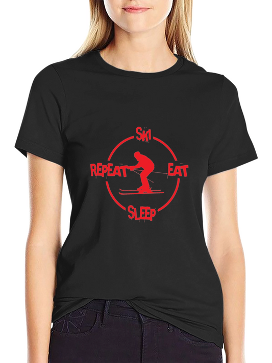 Ski Eat Sleep Repeat Graphic T-Shirt