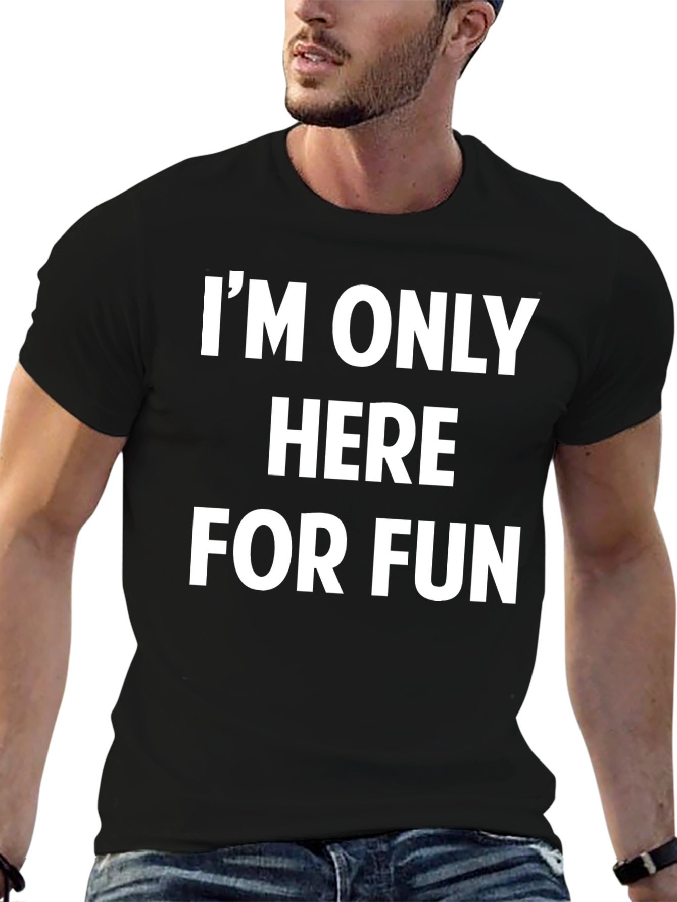 Fun Time Black Cotton Graphic Tee