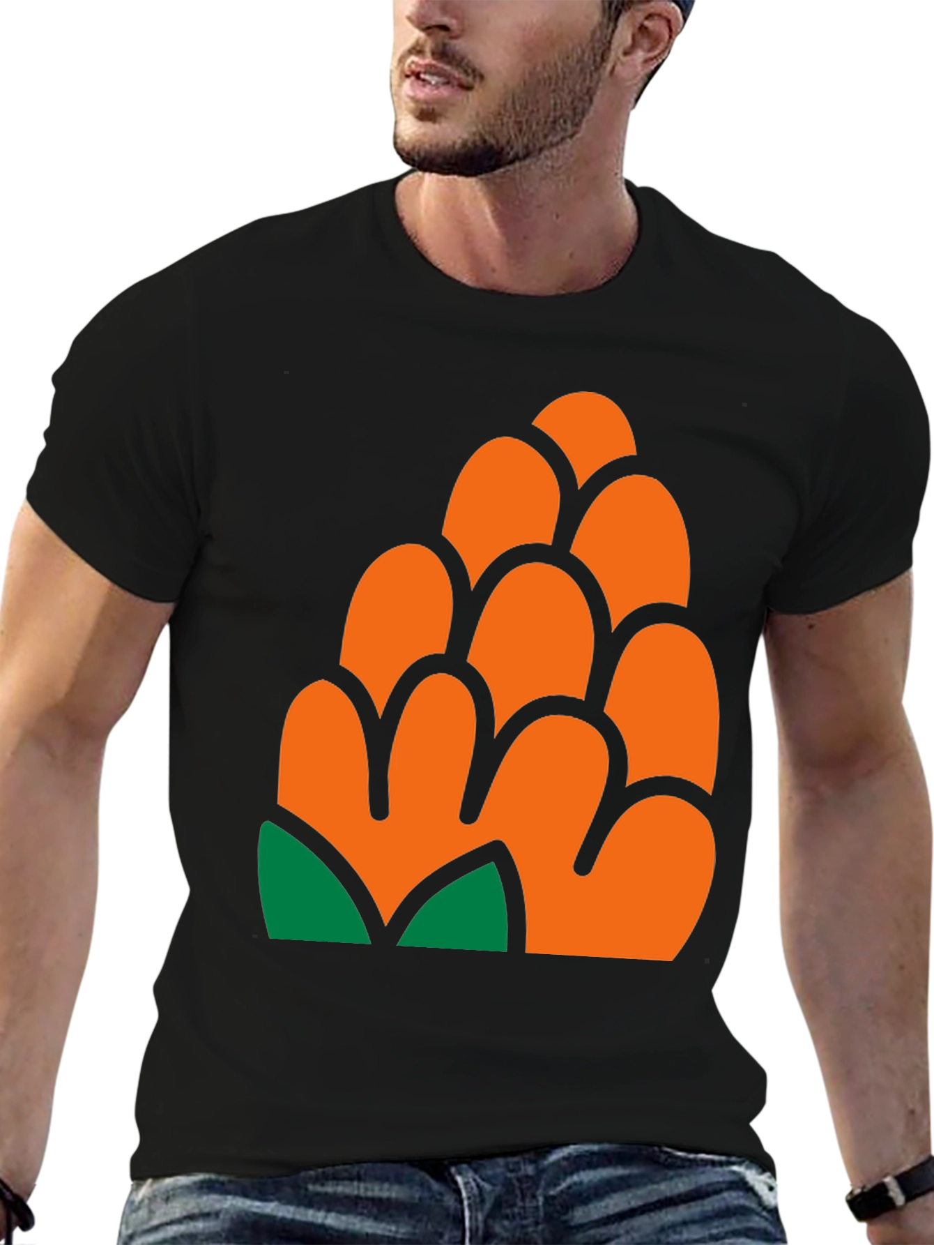 Pinecone Graphic Print T-Shirt - Casual Style