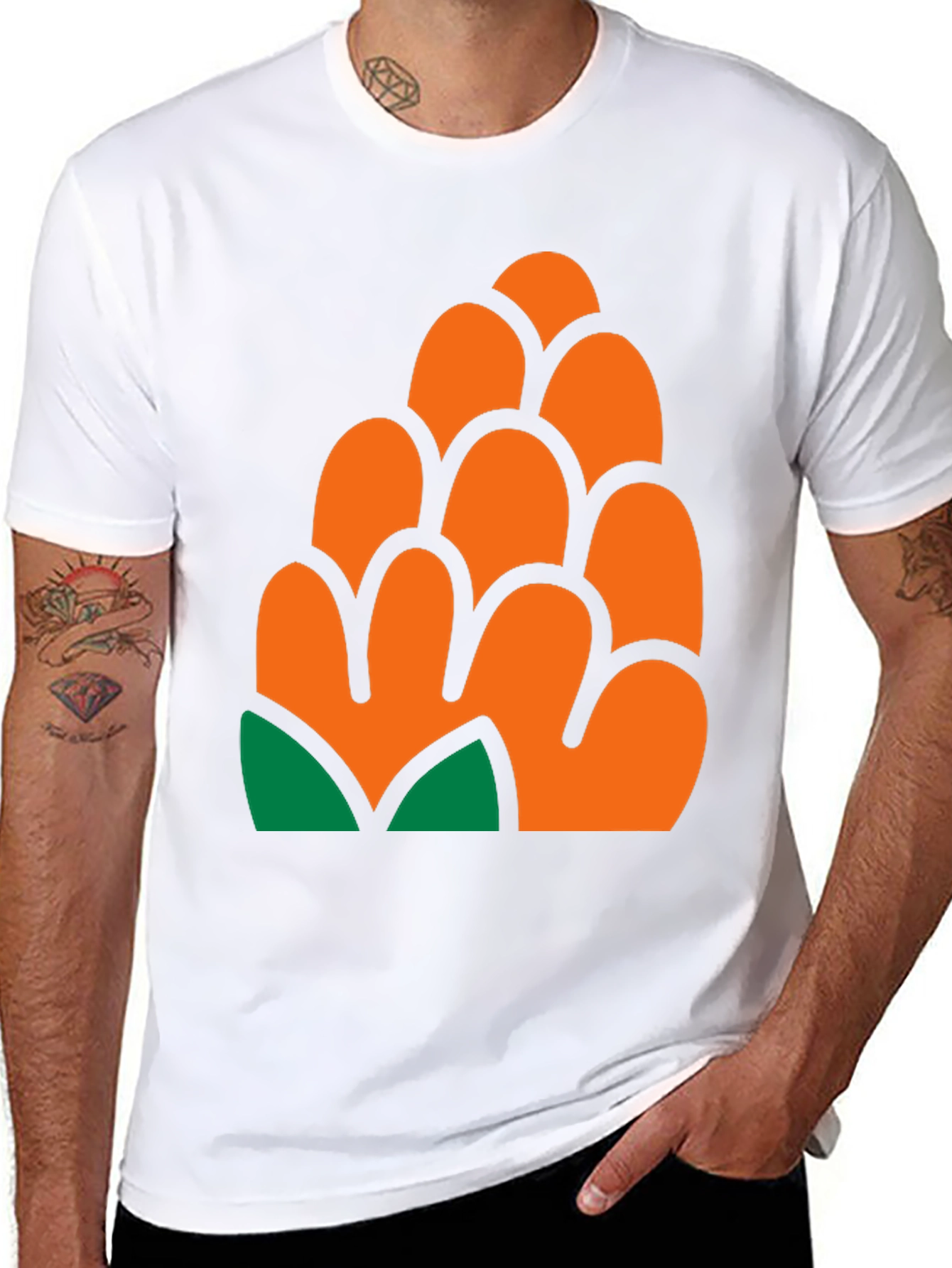Pinecone Graphic Print T-Shirt - Casual Style