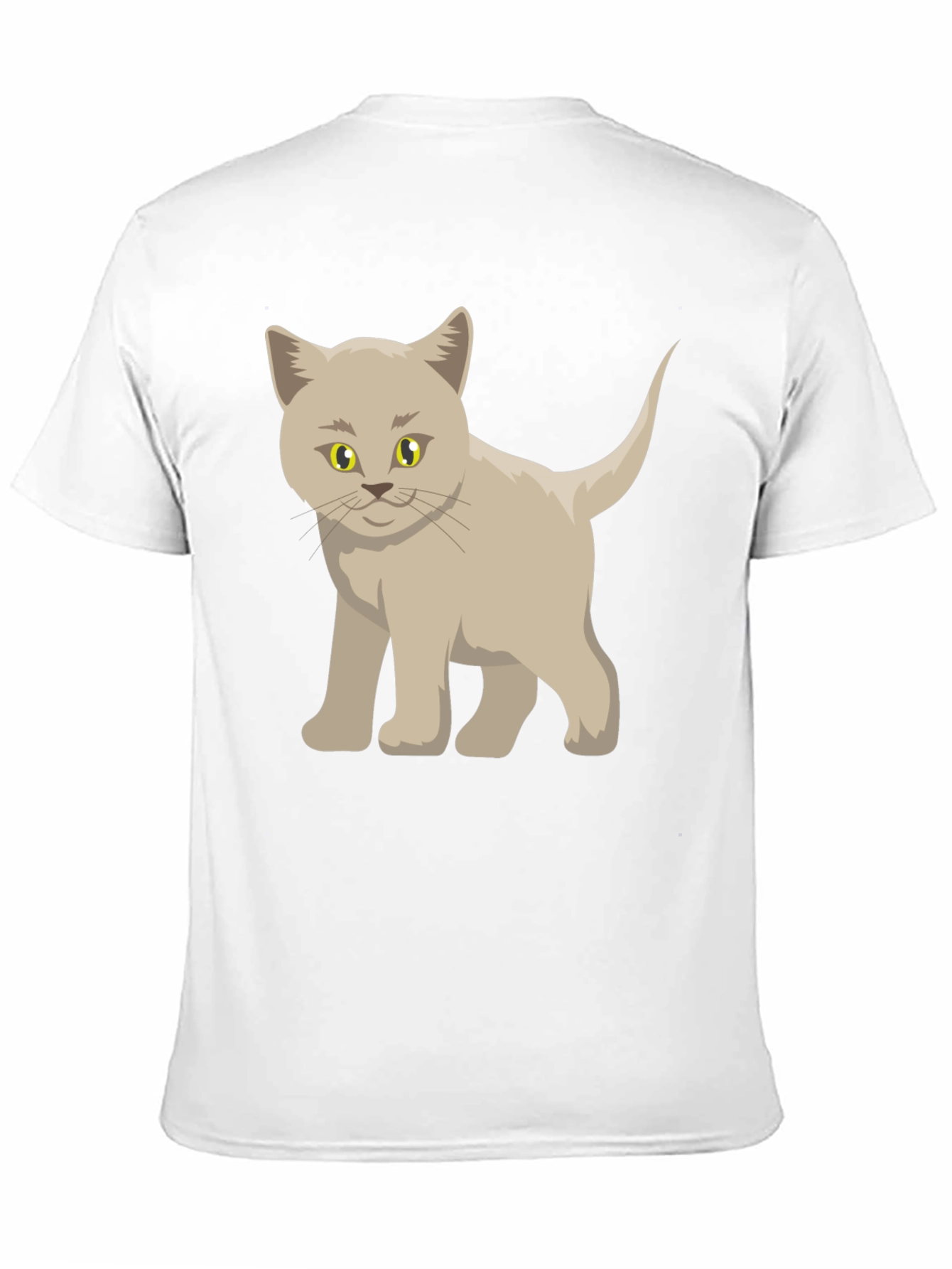 Cute Cartoon Cat Graphic Black T-Shirt