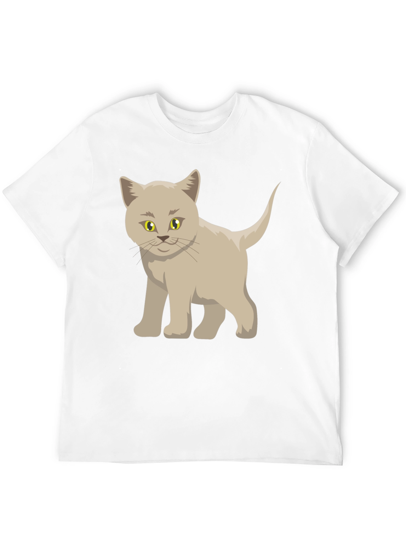 Cute Cartoon Cat Graphic Black T-Shirt