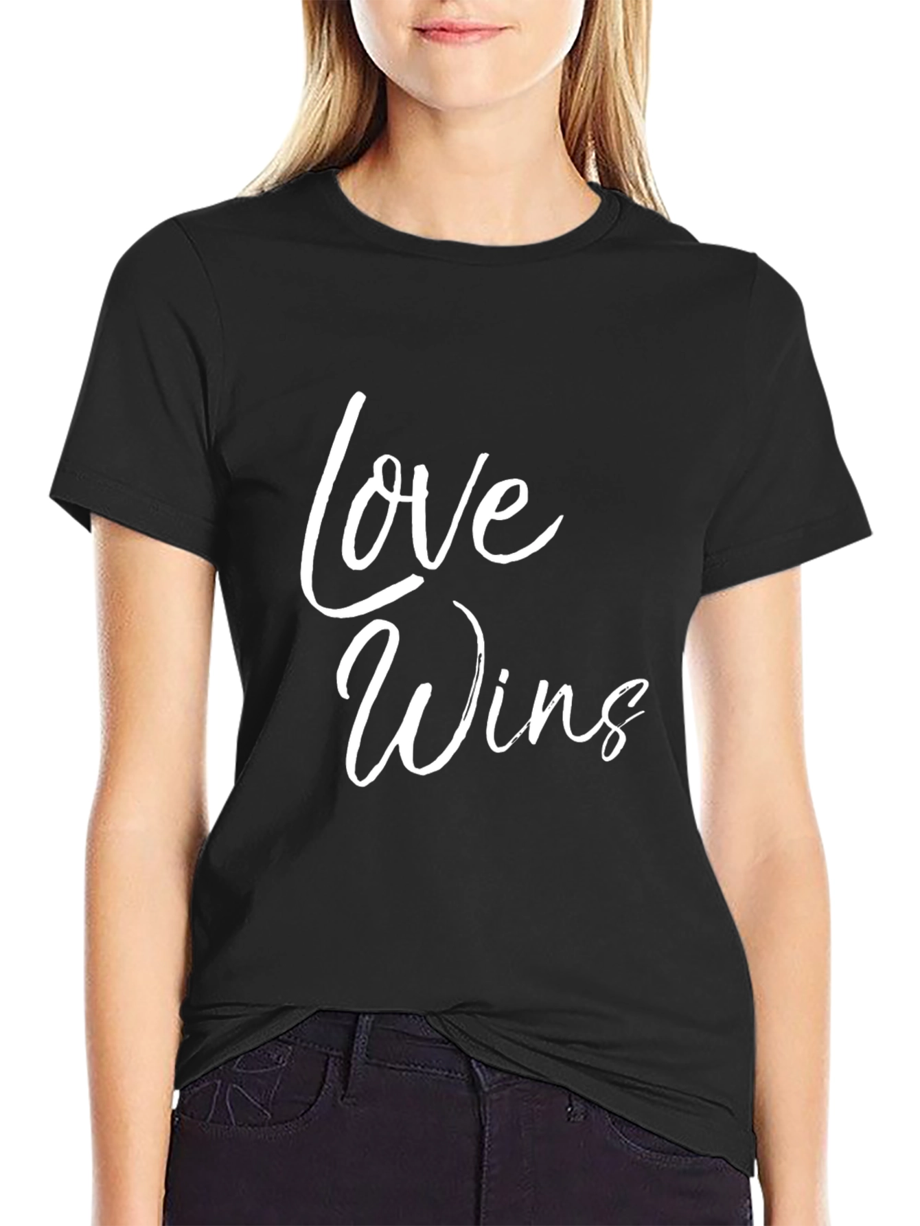 Love Wins Graphic Tee - Black Casual T-Shirt