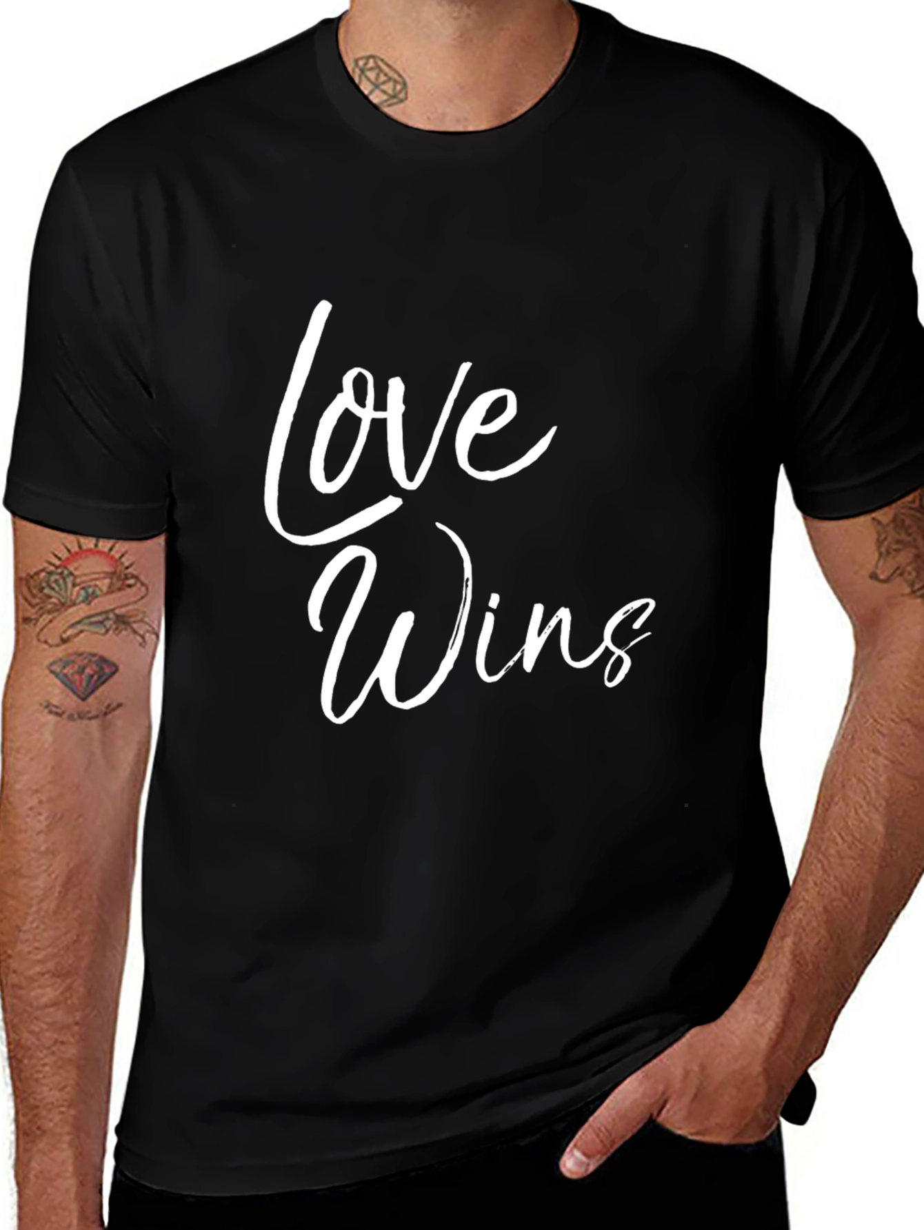 Love Wins Graphic Tee - Black Casual T-Shirt