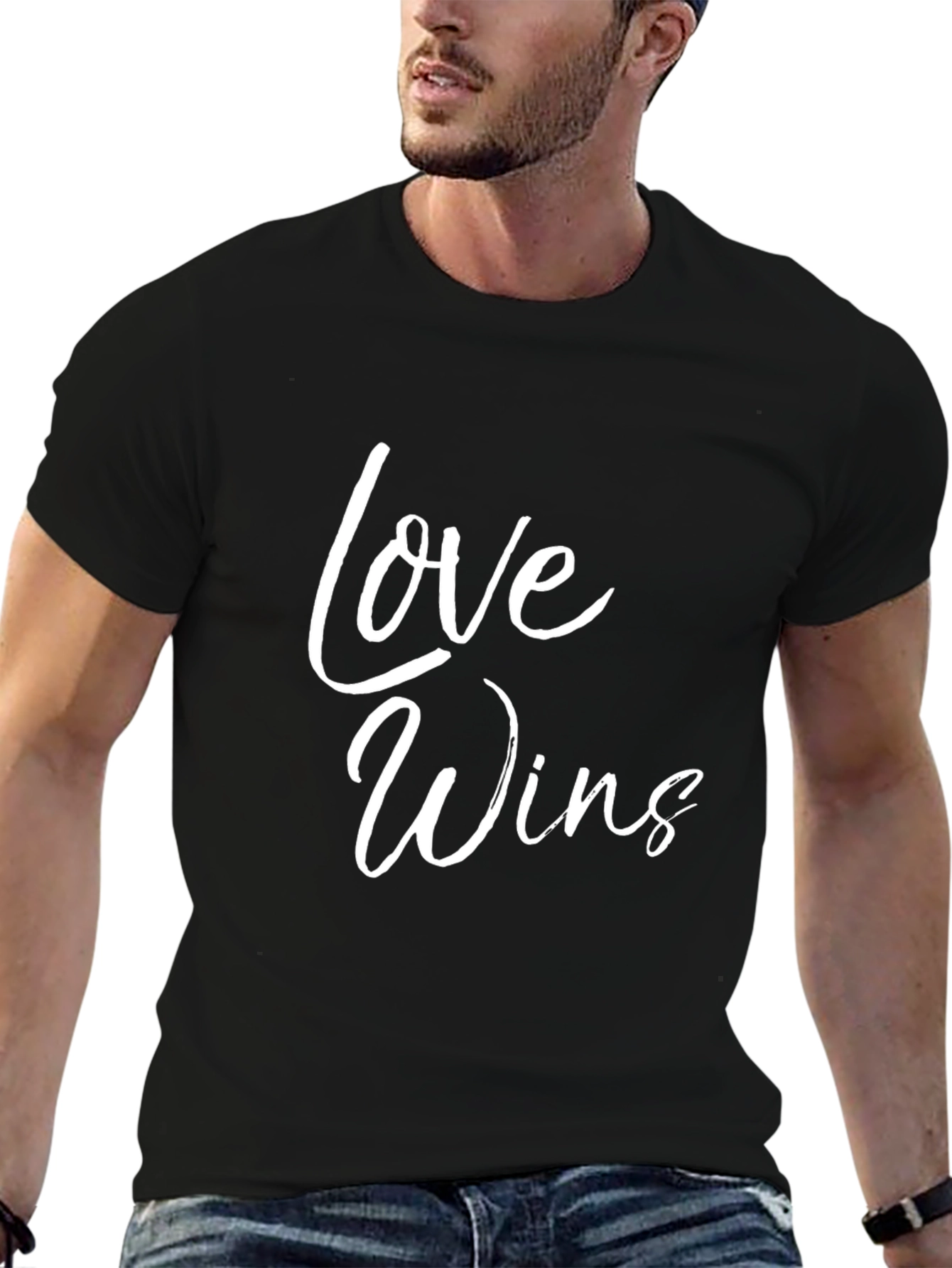 Love Wins Graphic Tee - Black Casual T-Shirt