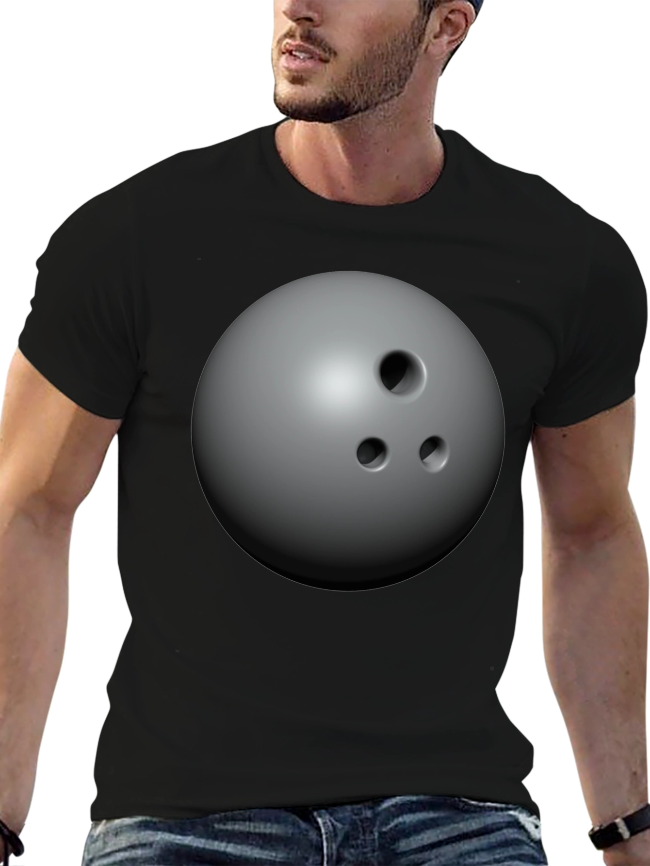 Bowling Ball Graphic Tee - Unisex Black T-Shirt