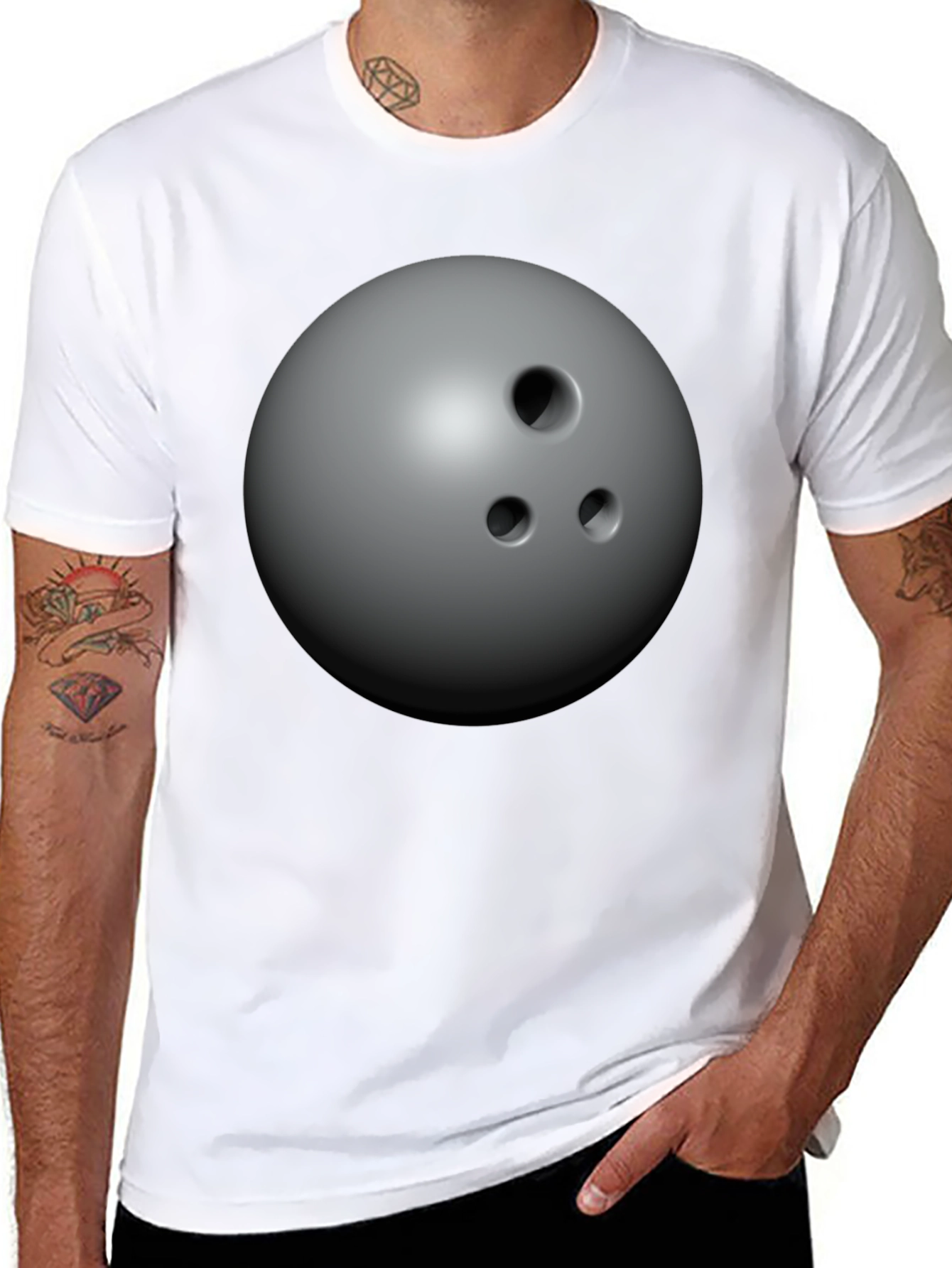 Bowling Ball Graphic Tee - Unisex Black T-Shirt