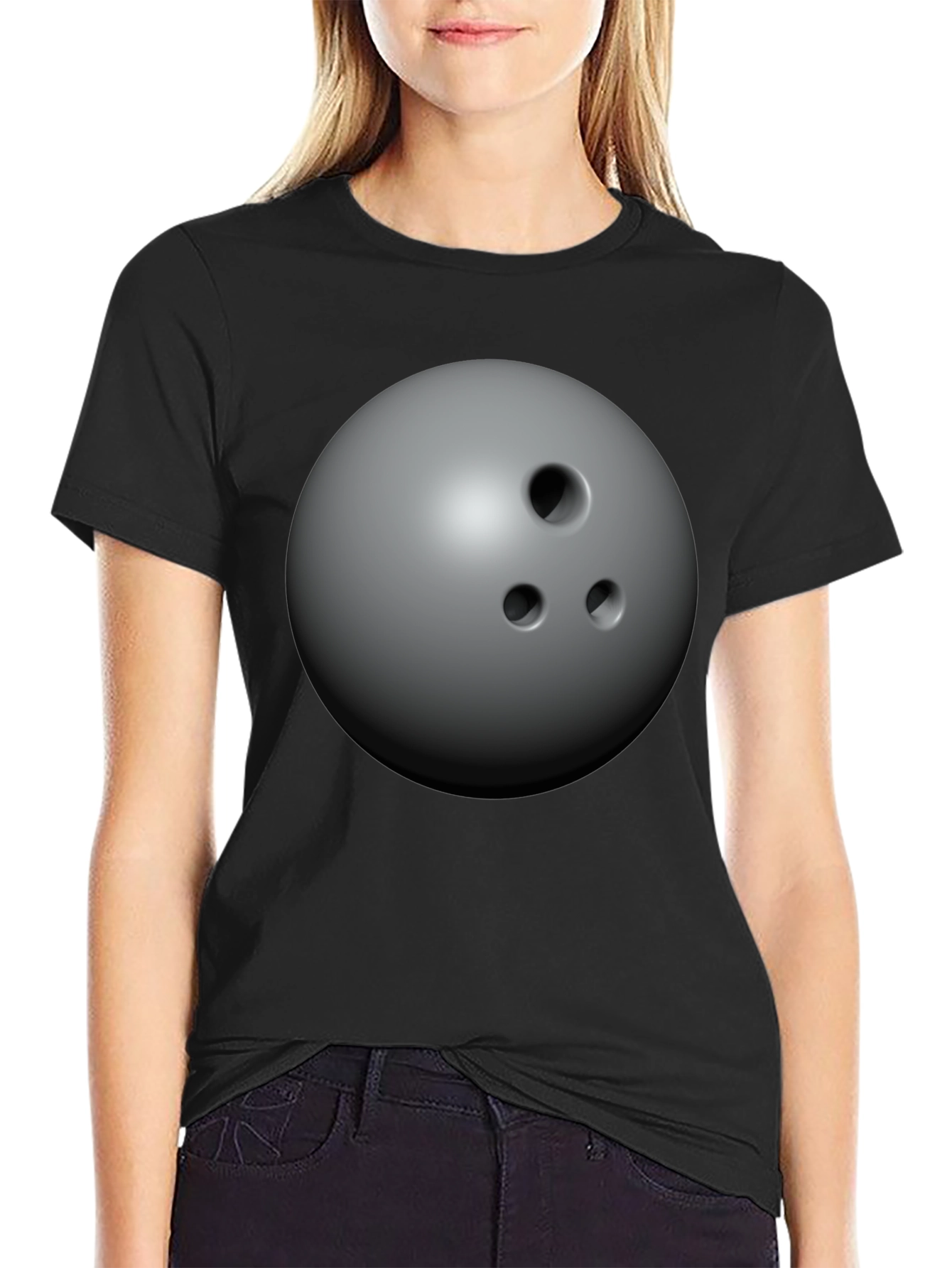 Bowling Ball Graphic Tee - Unisex Black T-Shirt