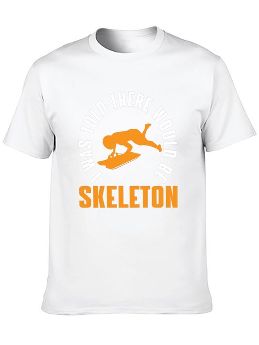 Skeleton Sledding T-Shirt - Funny Winter Sports Tee