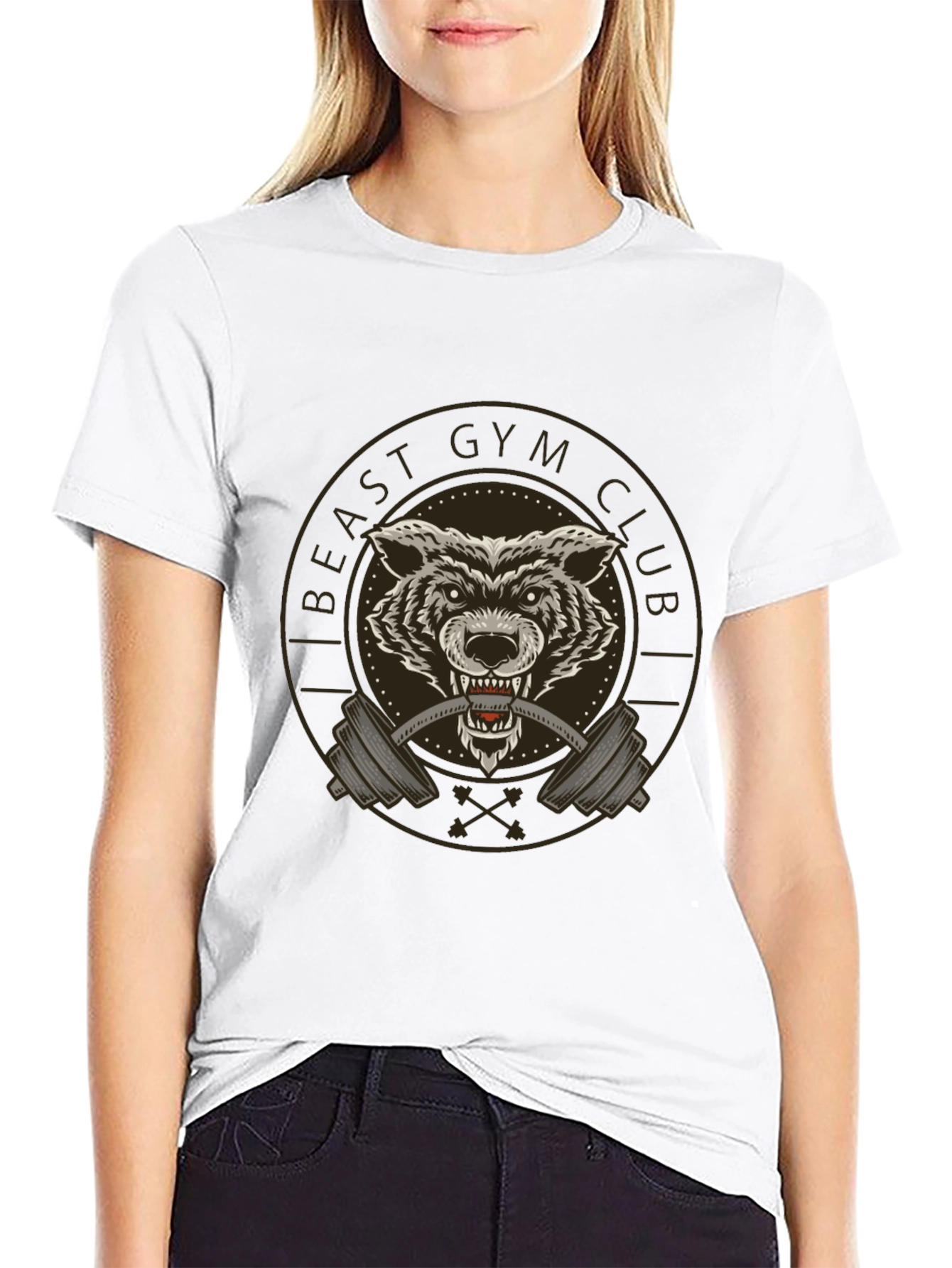 Beast Gym Club Wolf Graphic Tee - Black