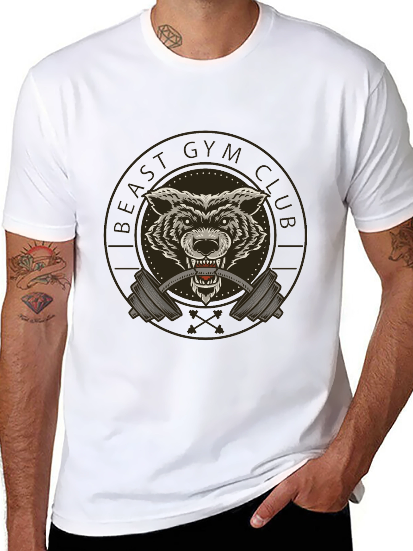 Beast Gym Club Wolf Graphic Tee - Black