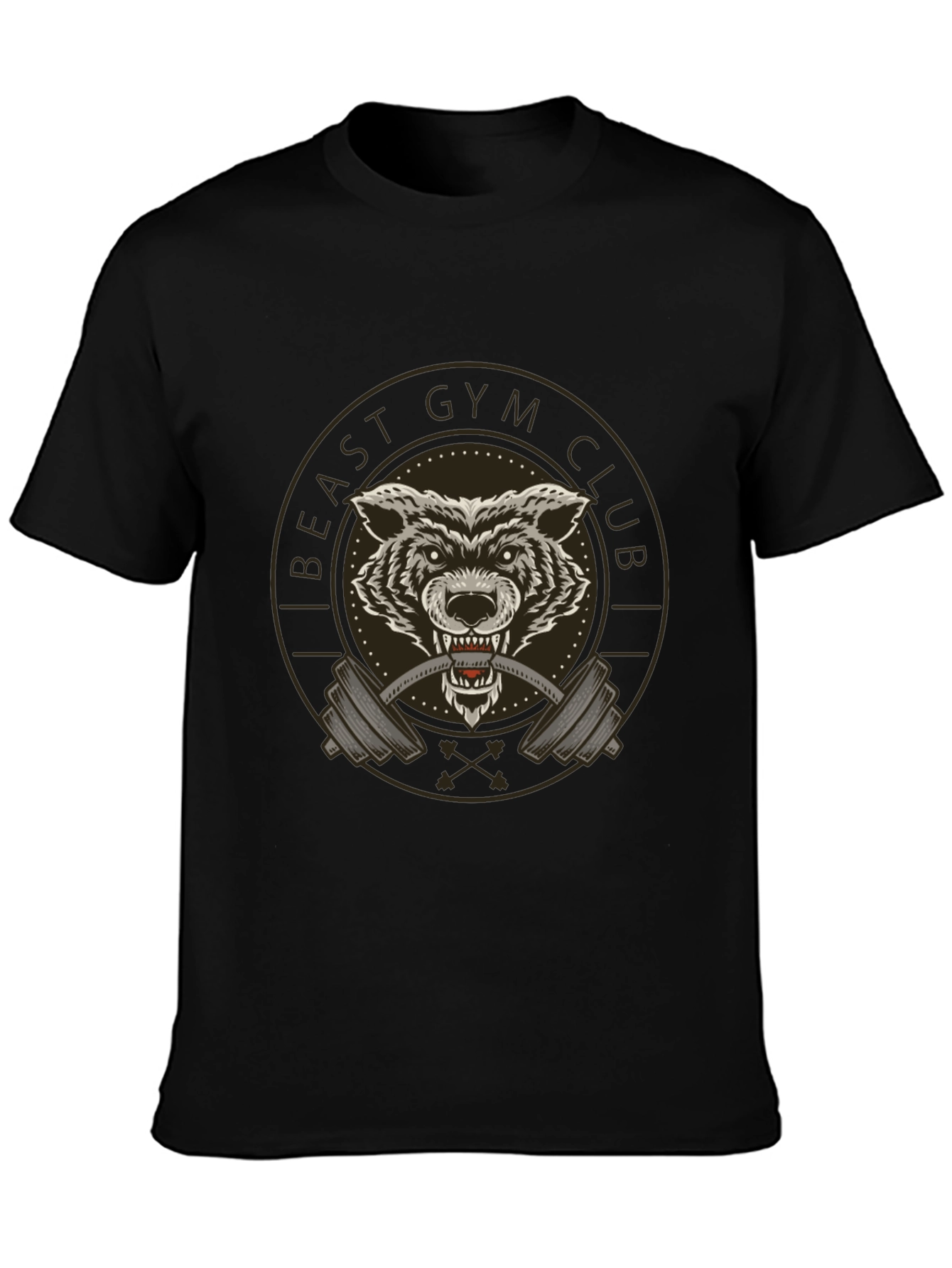 Beast Gym Club Wolf Graphic Tee - Black