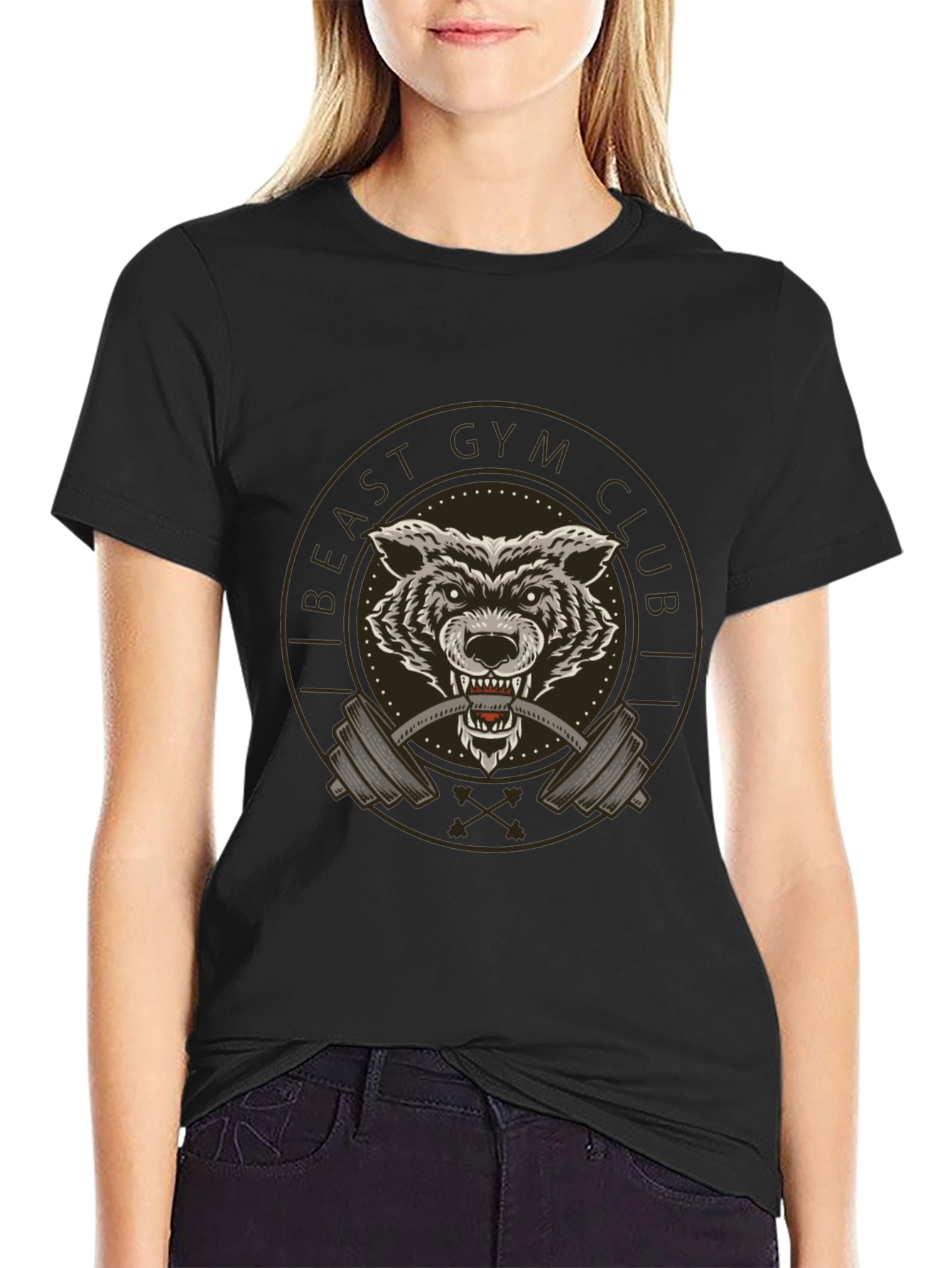 Beast Gym Club Wolf Graphic Tee - Black