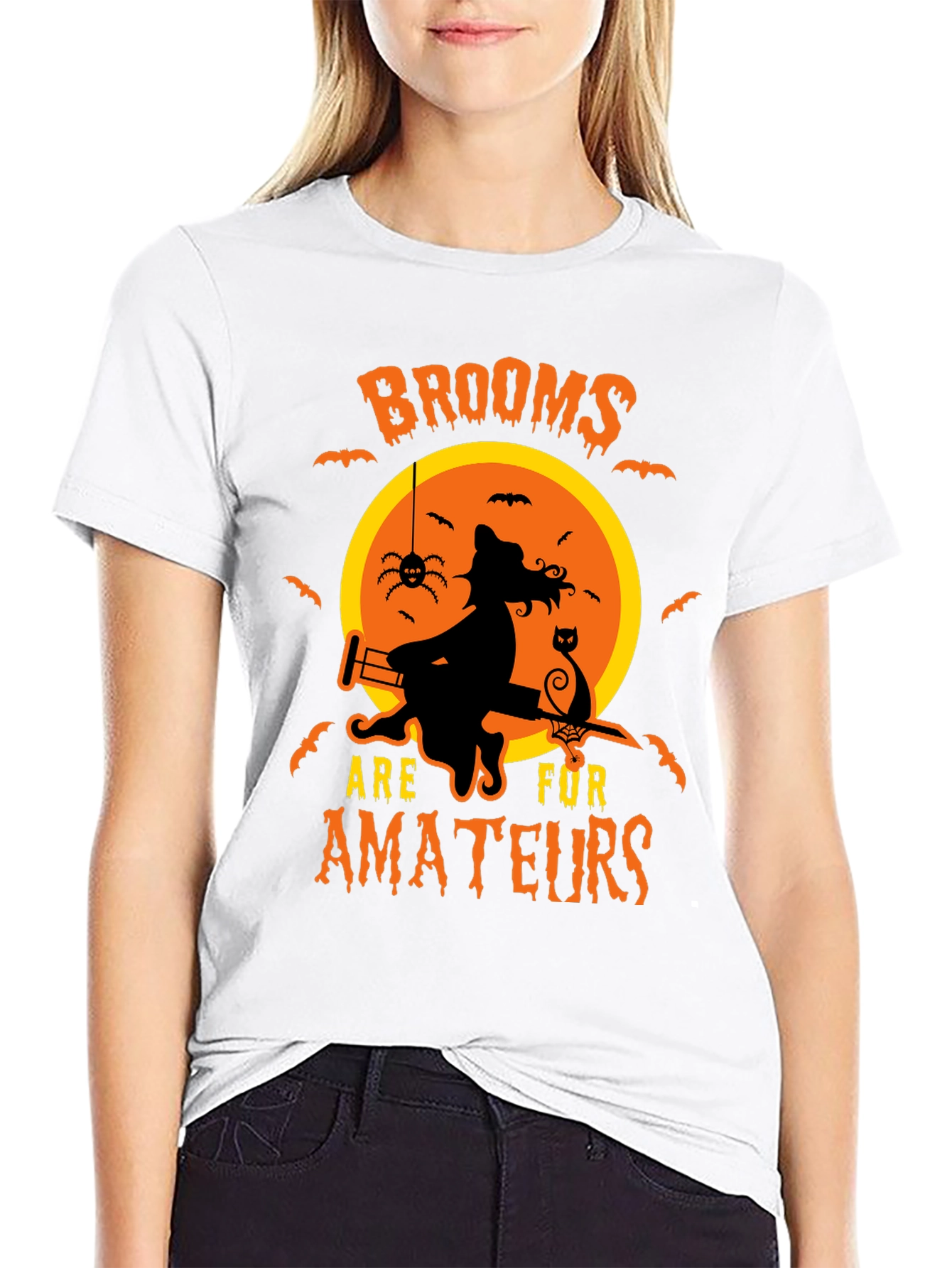 Witch Halloween T-Shirt Brooms Are For Amateurs