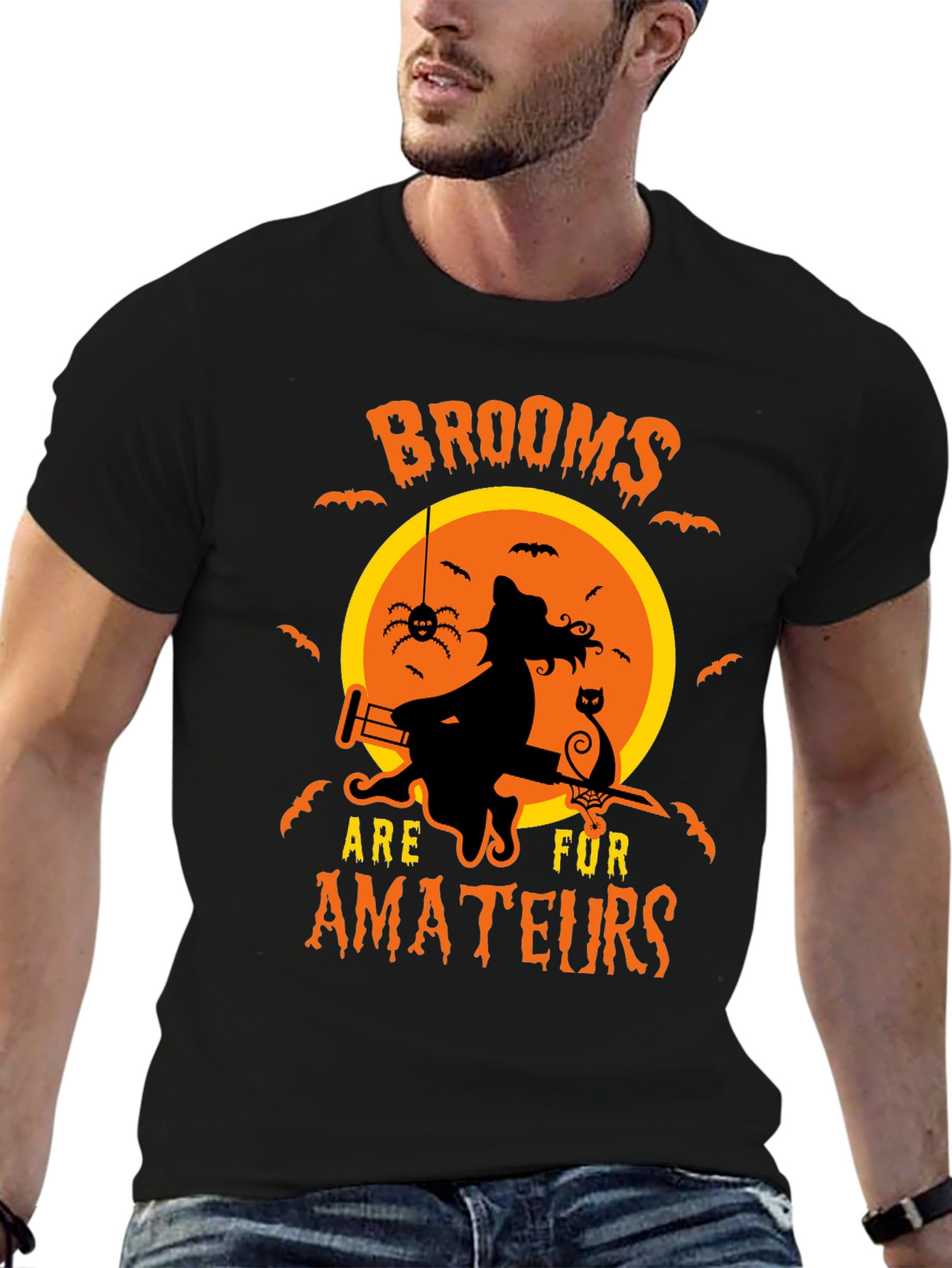 Witch Halloween T-Shirt Brooms Are For Amateurs