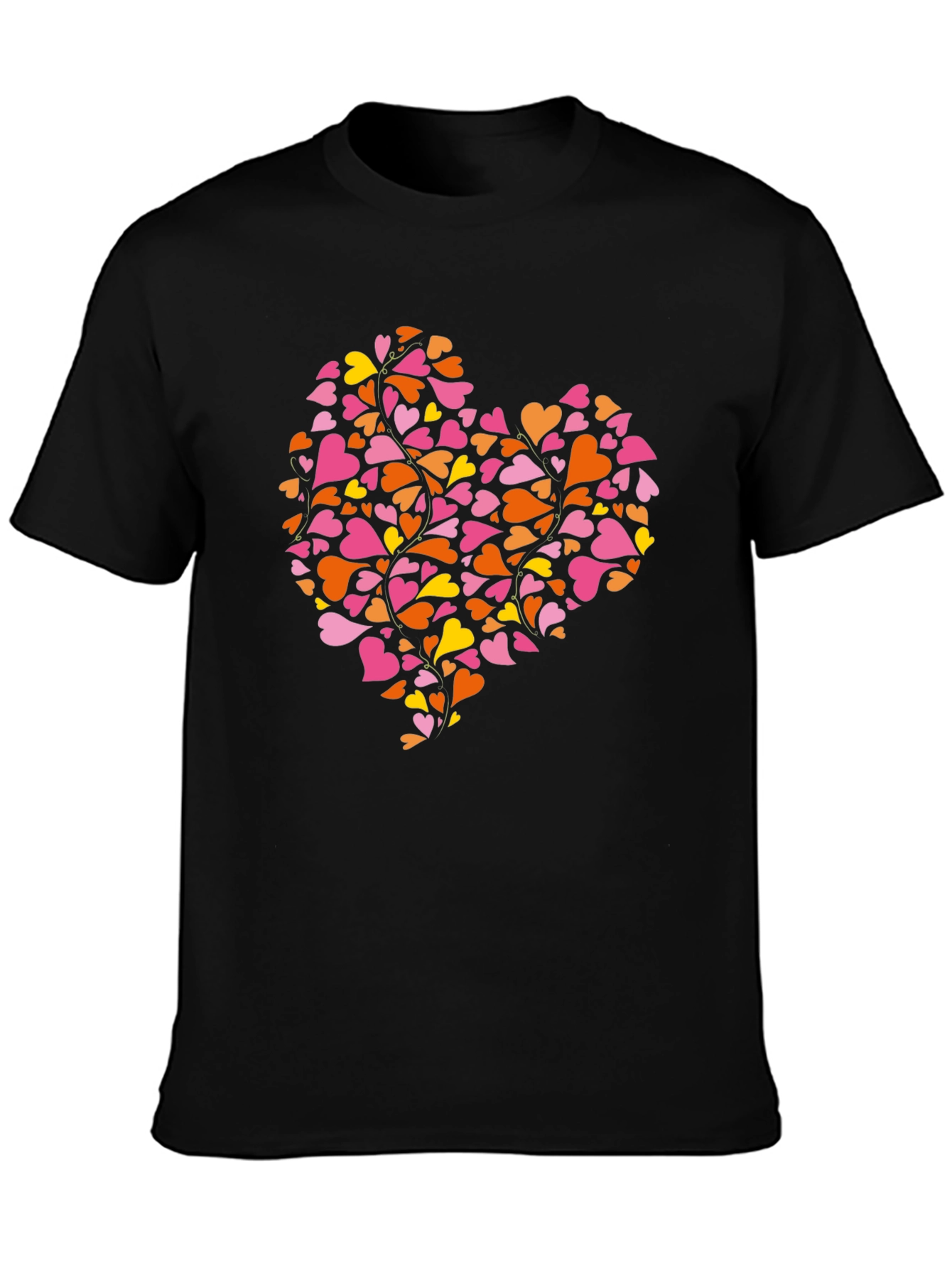 Heart of Hearts Black Crew Neck T-Shirt