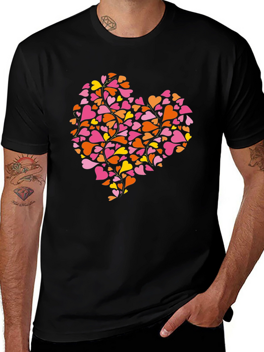 Heart of Hearts Black Crew Neck T-Shirt