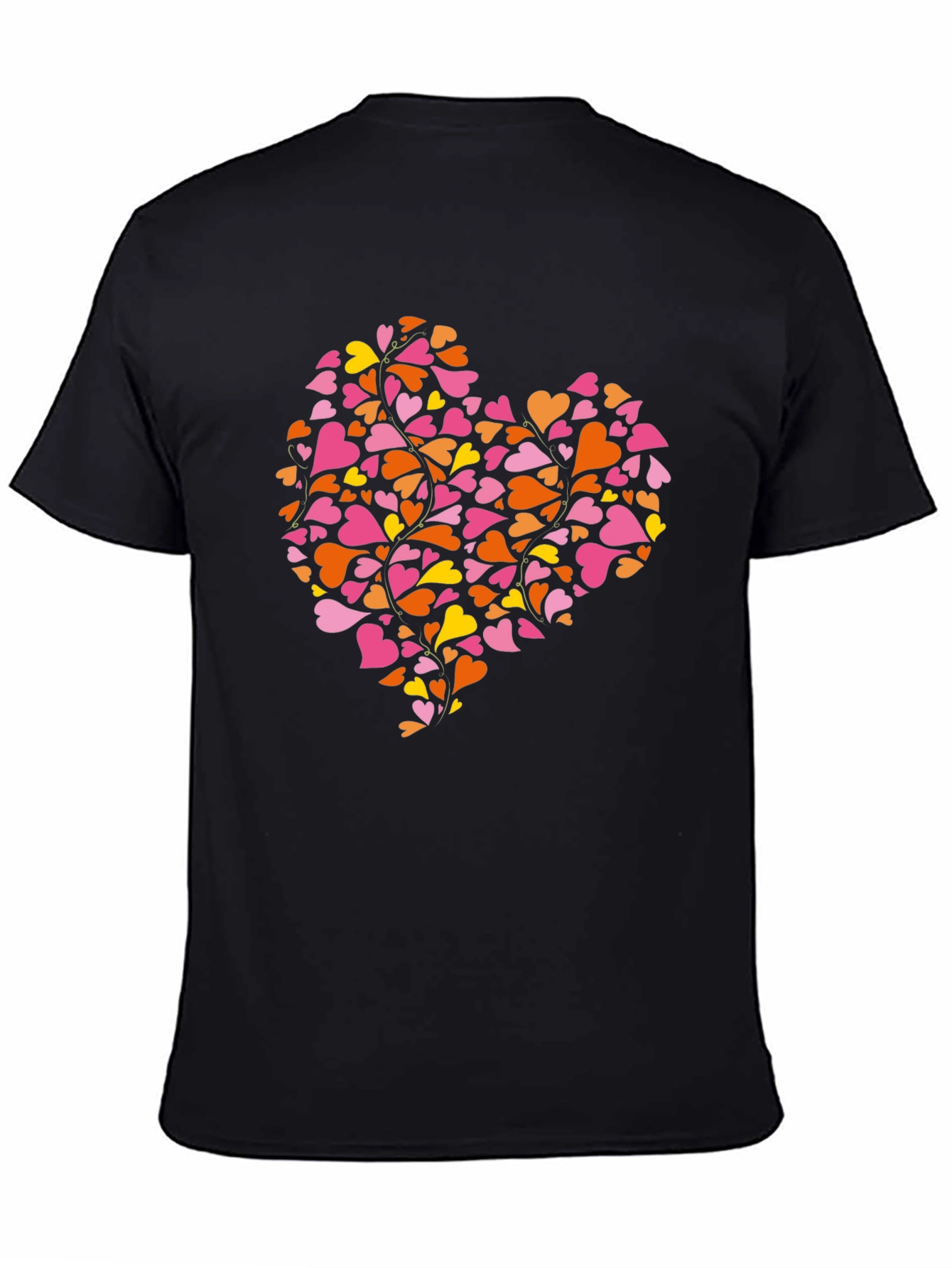 Heart of Hearts Black Crew Neck T-Shirt