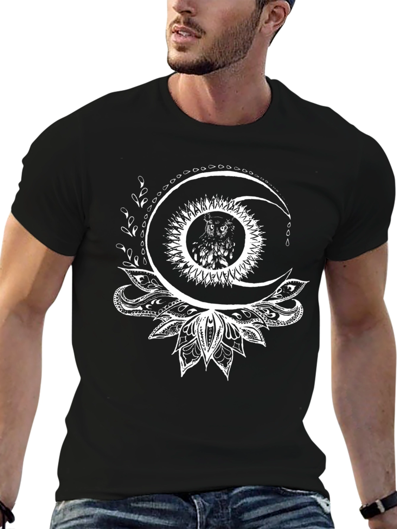 Owl Moon Mandala Graphic Tee