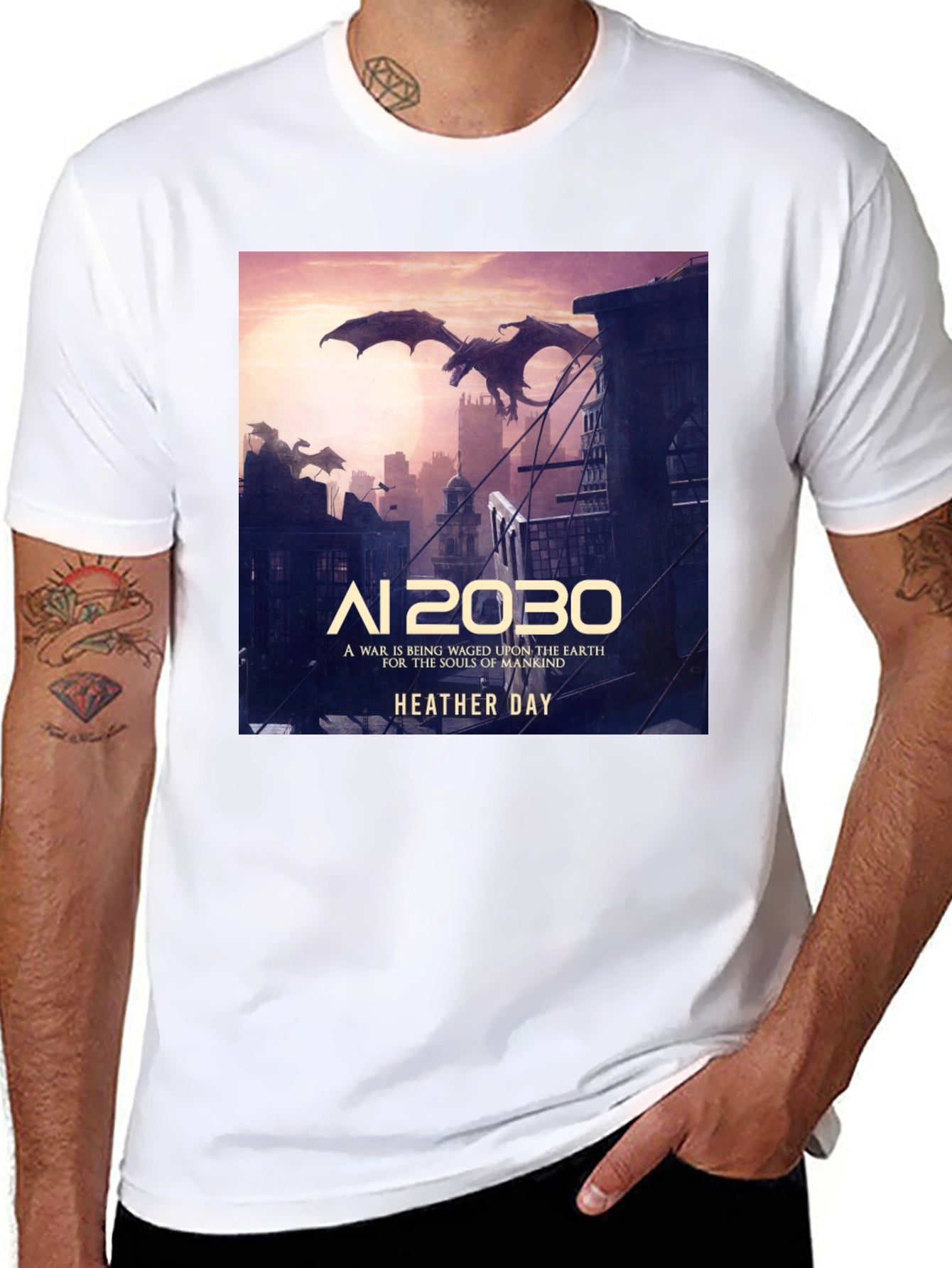 AI 2030 Heather Day T-Shirt - Dragon Graphic Tee