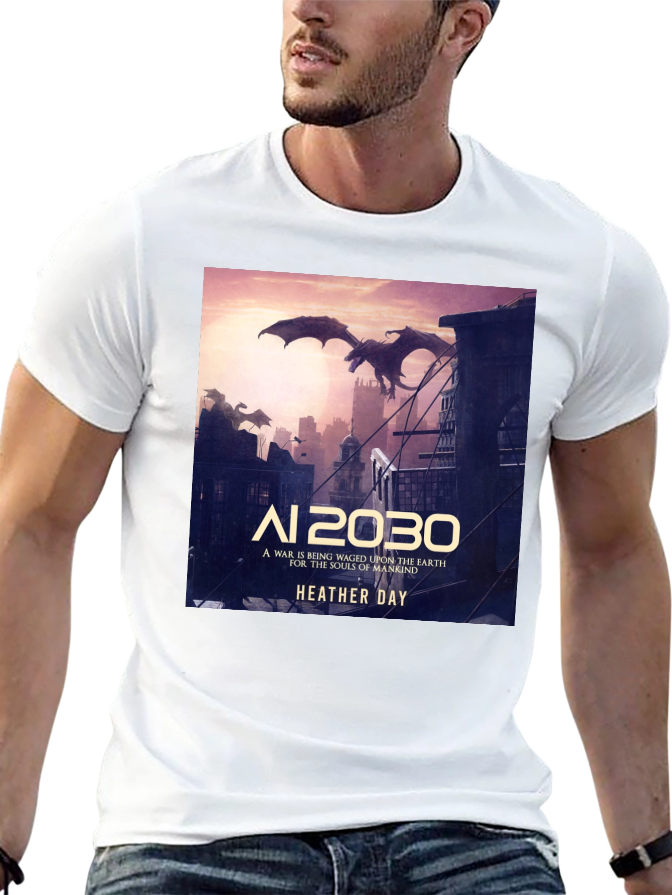 AI 2030 Heather Day T-Shirt - Dragon Graphic Tee