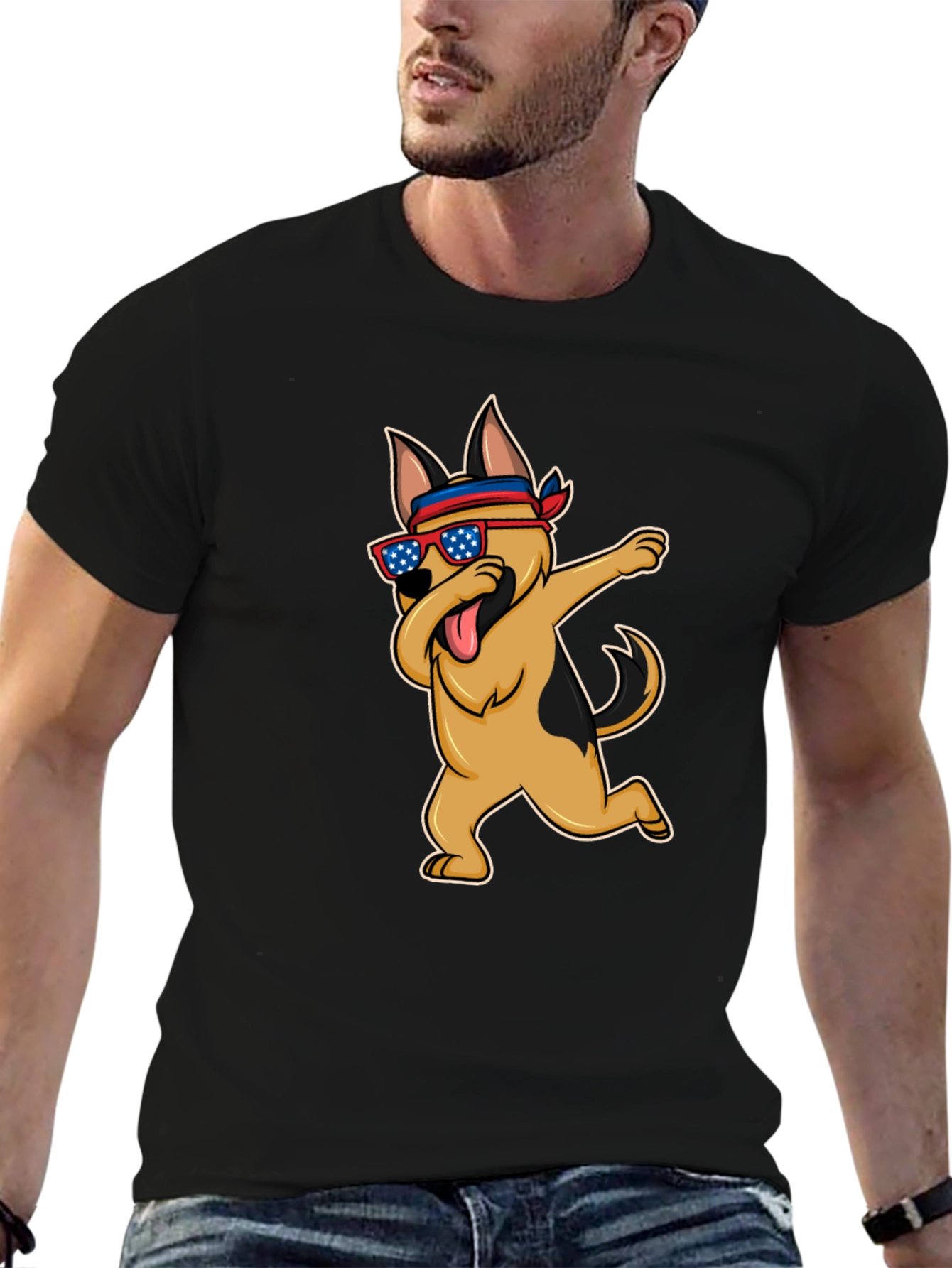 Dabbing Dog T-Shirt - Patriotic Pup Tee