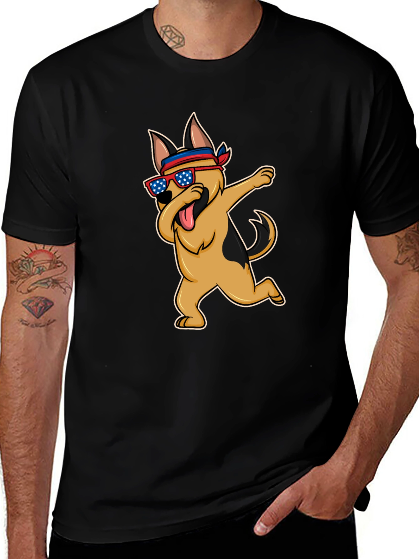 Dabbing Dog T-Shirt - Patriotic Pup Tee