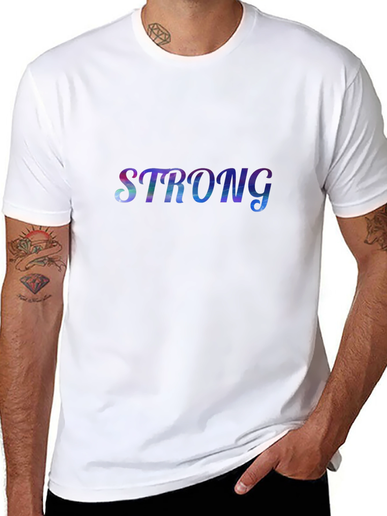 Strong Graphic Print Black T-Shirt
