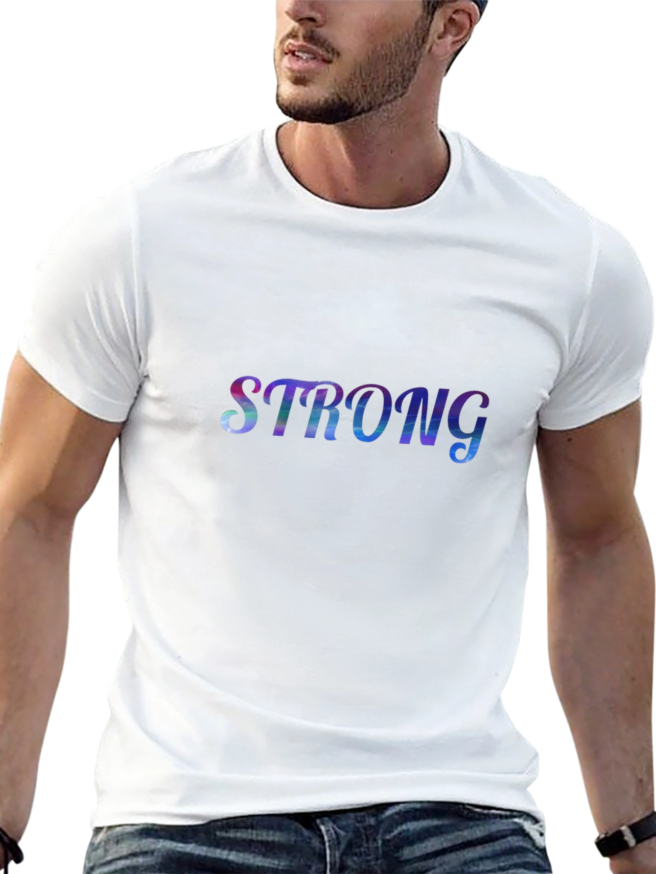 Strong Graphic Print Black T-Shirt