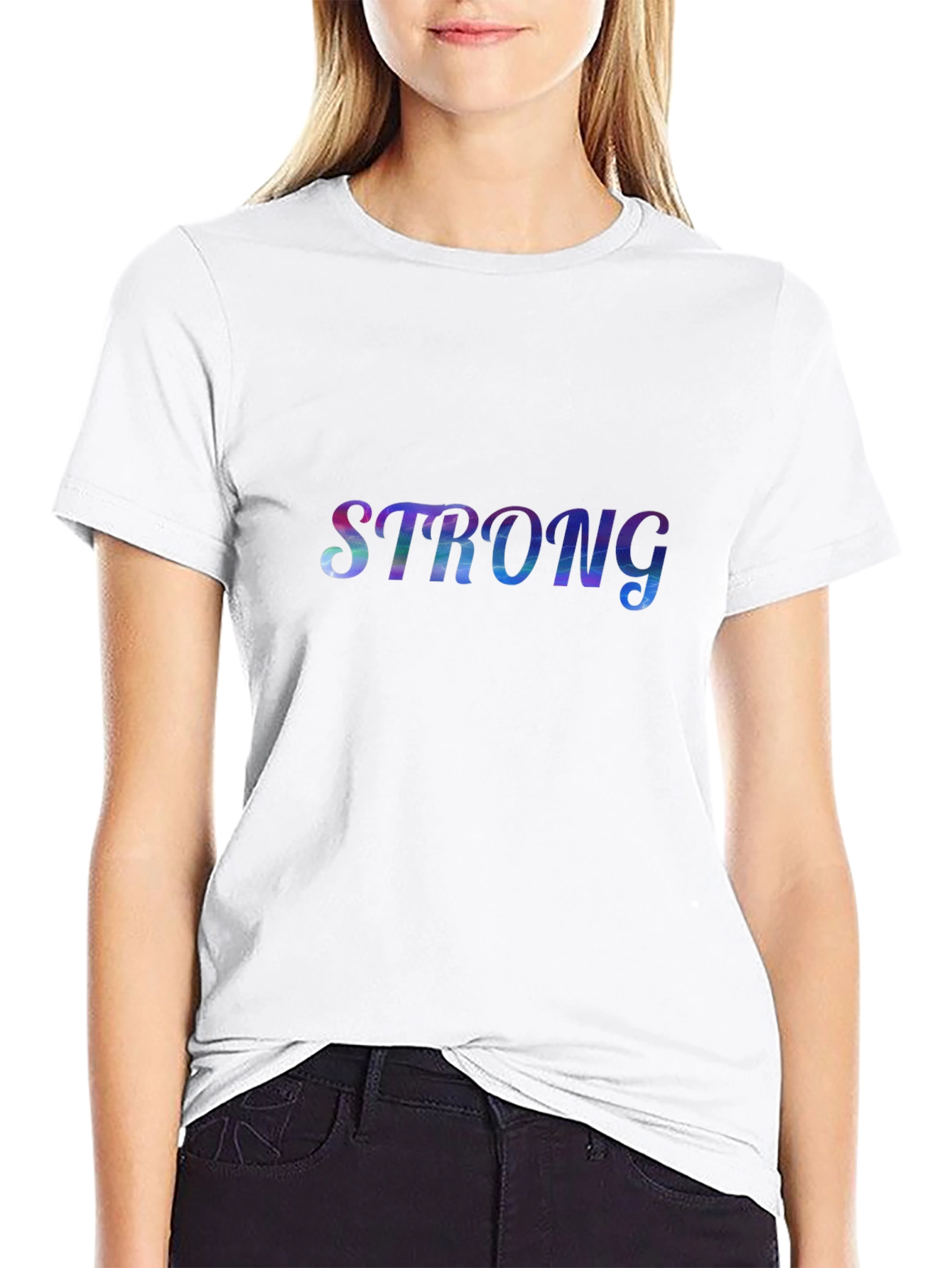 Strong Graphic Print Black T-Shirt