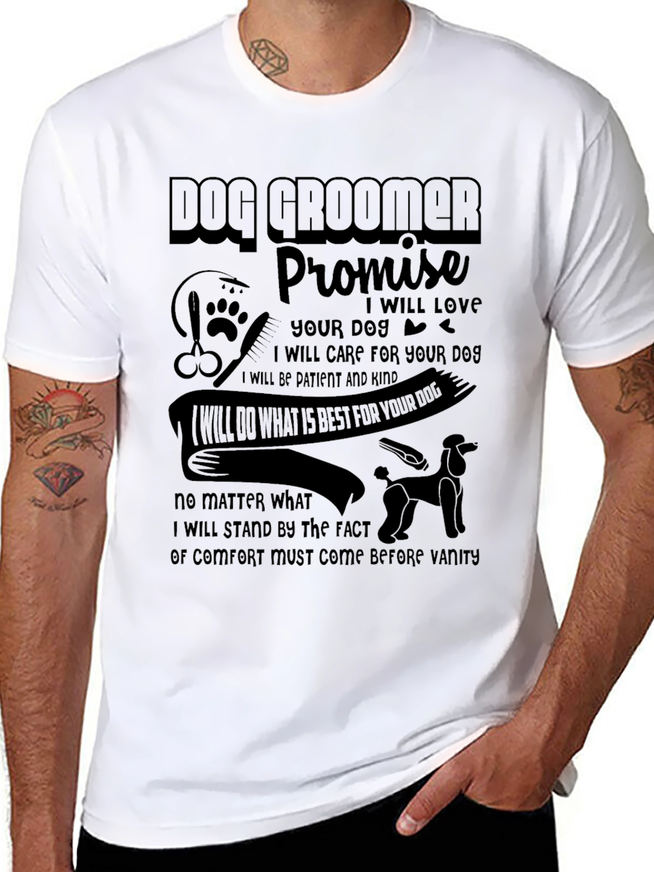 Dog Groomer Promise Graphic T-Shirt