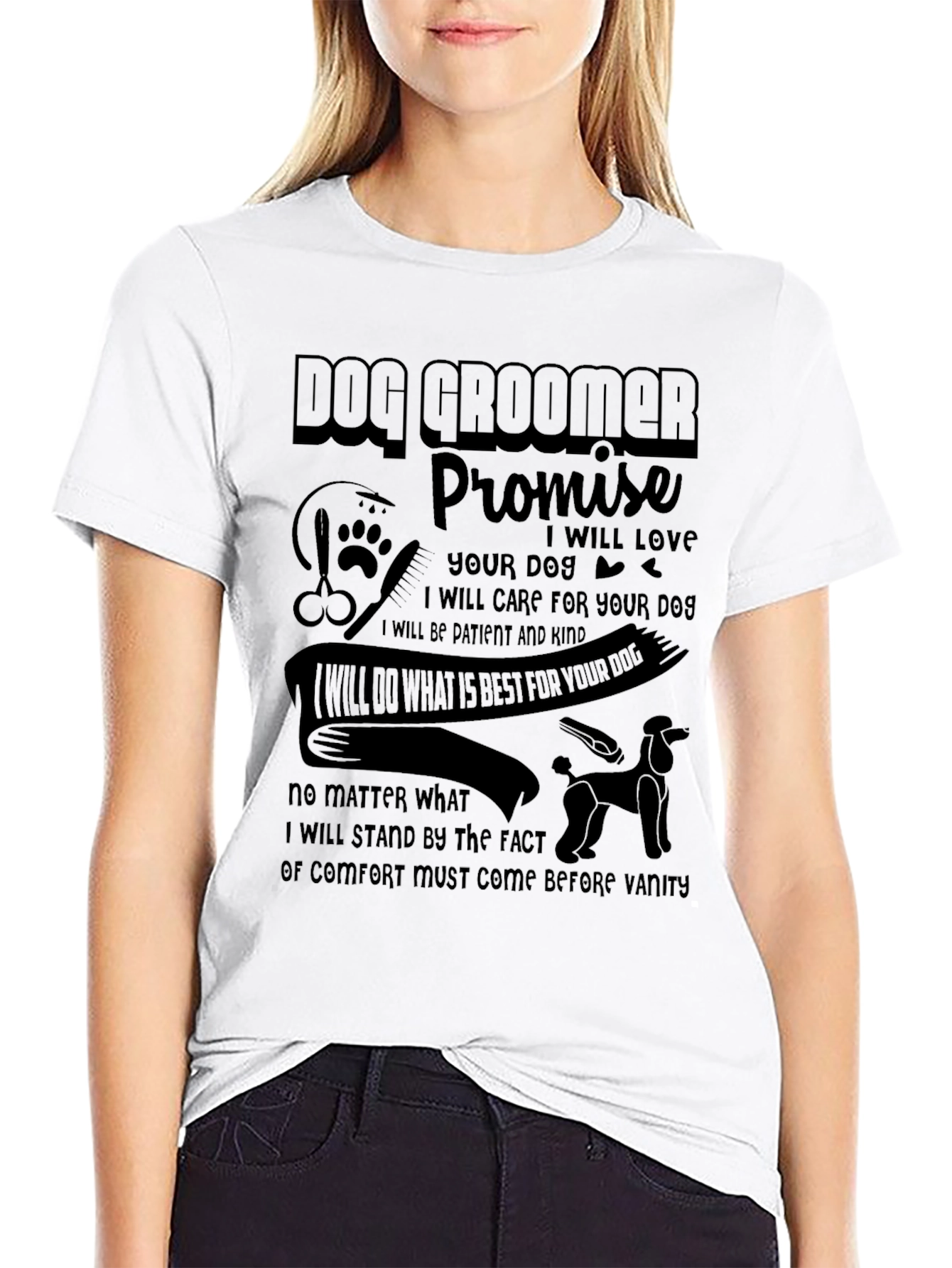 Dog Groomer Promise Graphic T-Shirt