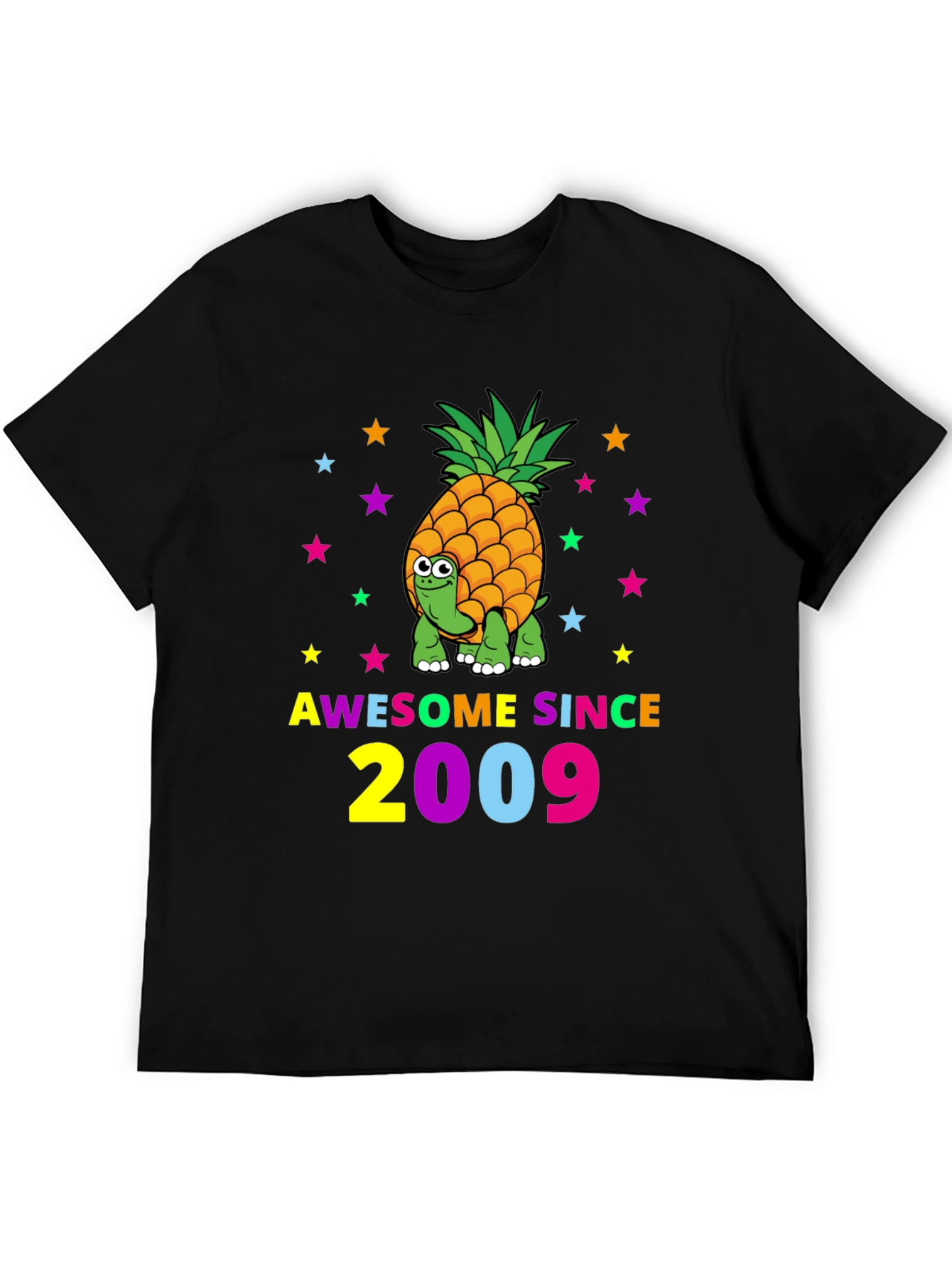 Awesome Since 2009 Pineapple Turtle Black Tee