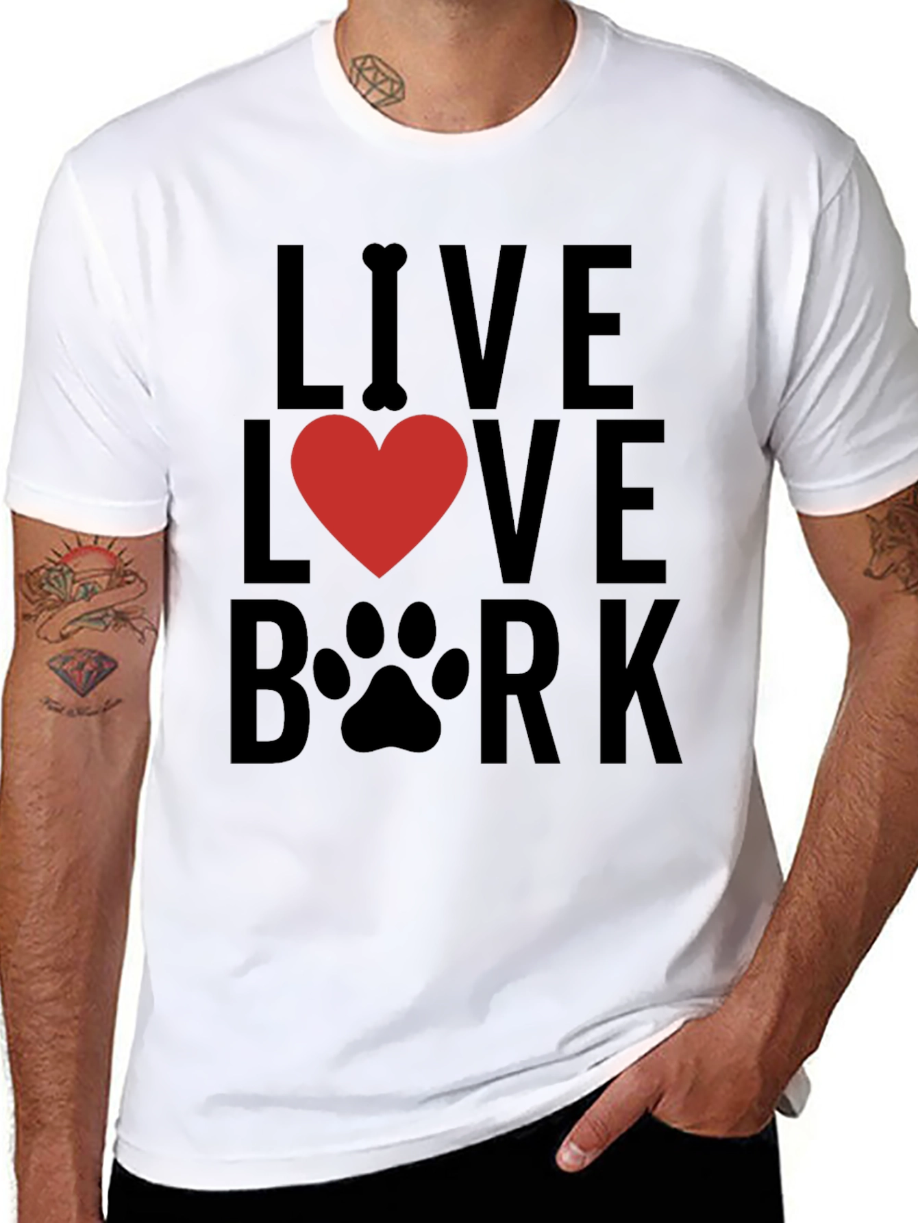 Live Love Bark Graphic T-Shirt - Dog Lover Tee