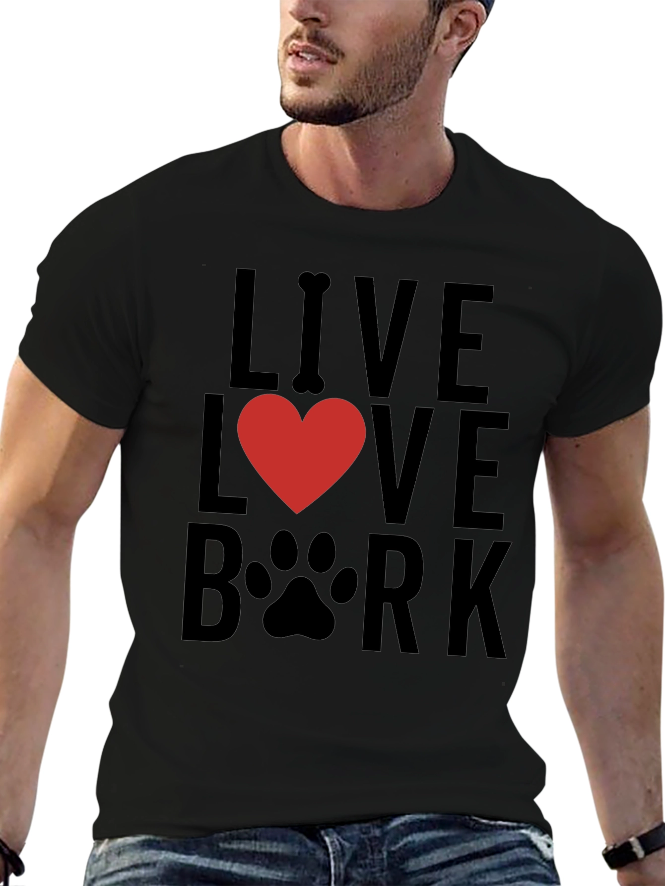 Live Love Bark Graphic T-Shirt - Dog Lover Tee