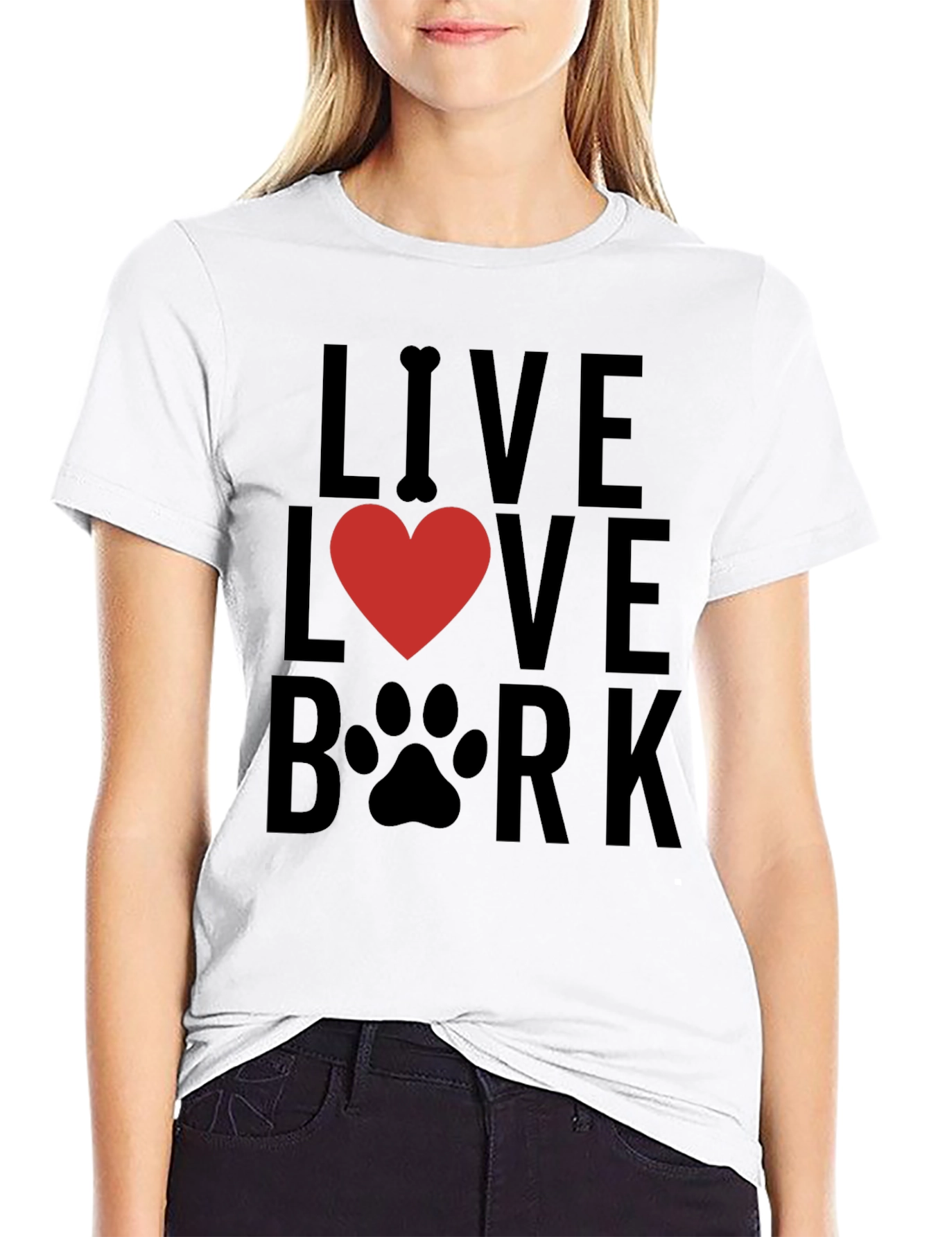 Live Love Bark Graphic T-Shirt - Dog Lover Tee