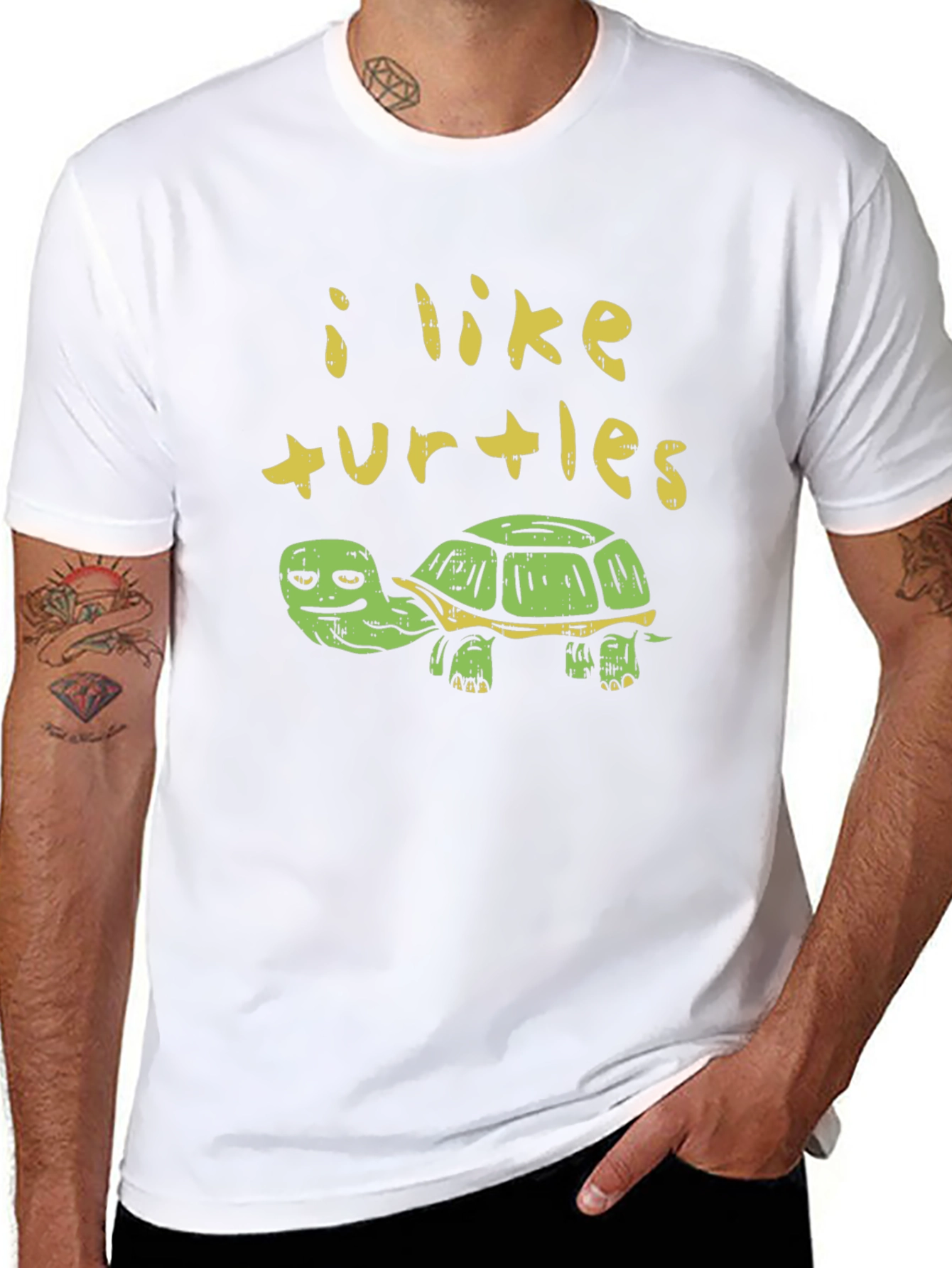 I Like Turtles Graphic Print T-Shirt