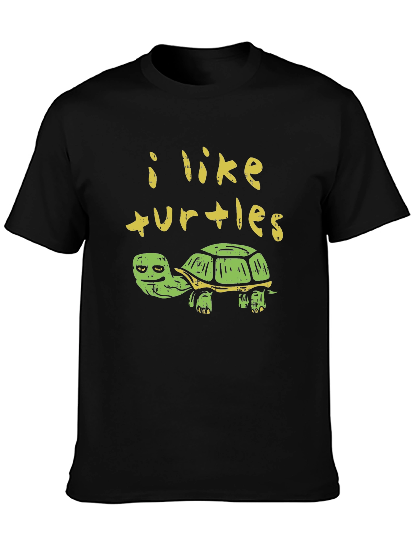 I Like Turtles Graphic Print T-Shirt