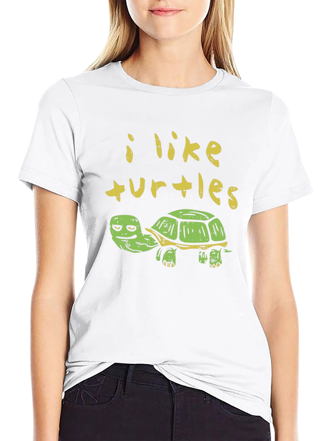 I Like Turtles Graphic Print T-Shirt
