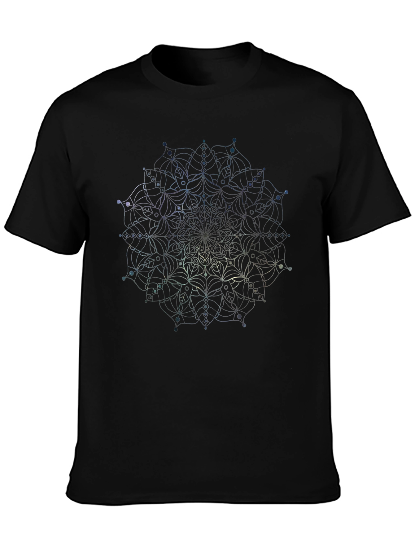 Geometric Mandala Print Tee - Stylish Black T-Shirt