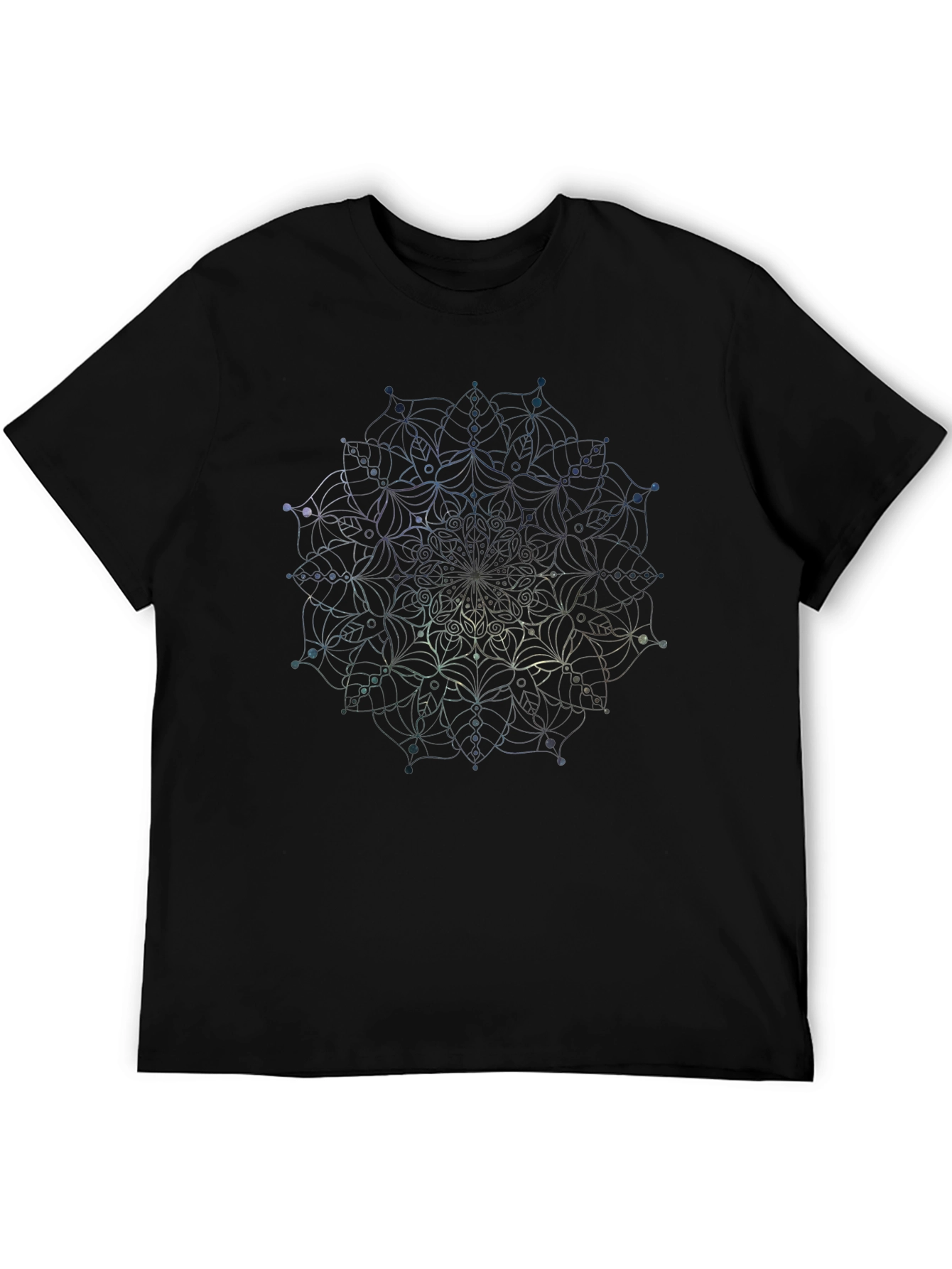 Geometric Mandala Print Tee - Stylish Black T-Shirt