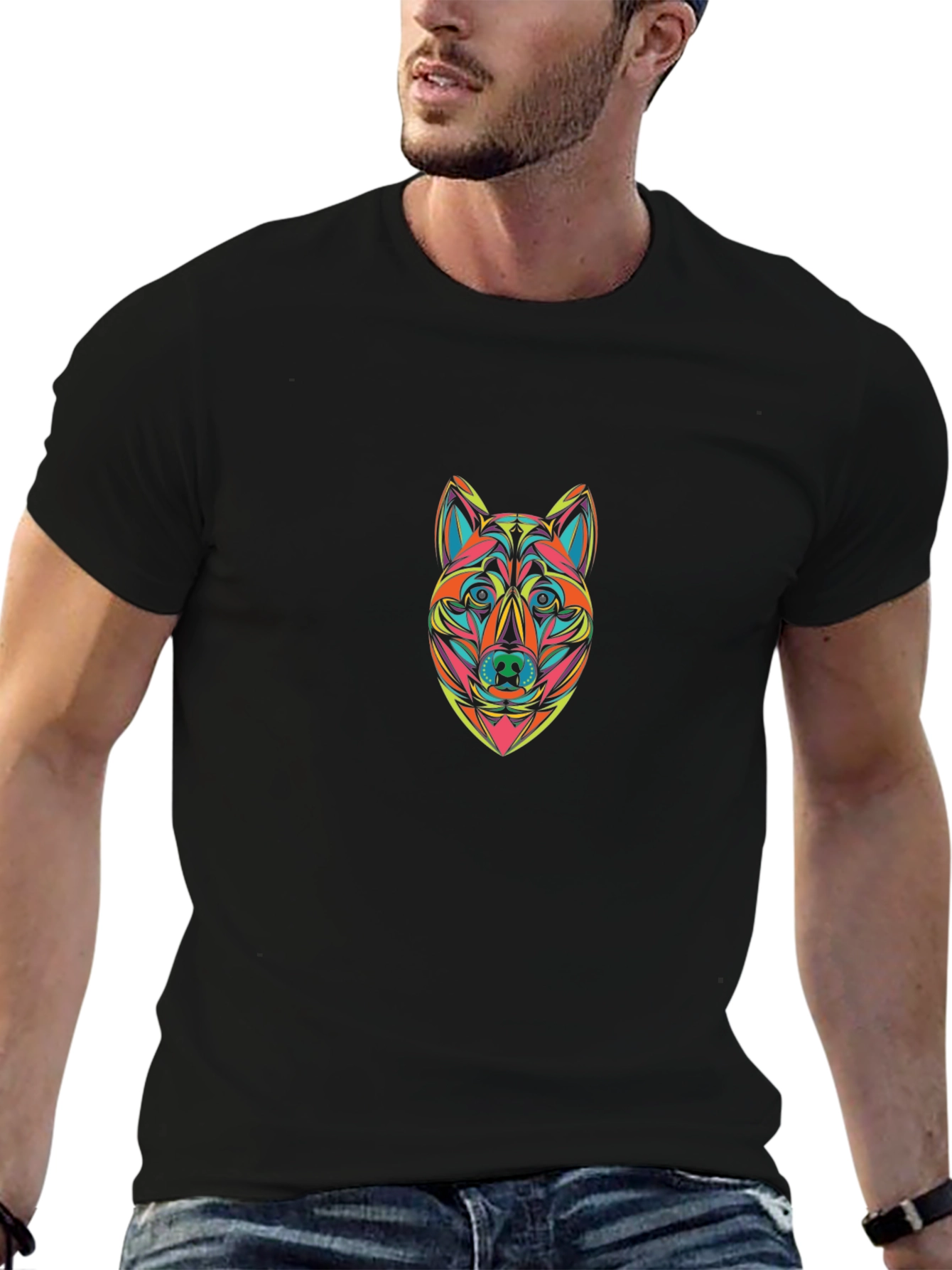 Vibrant Wolf Graphic Tee