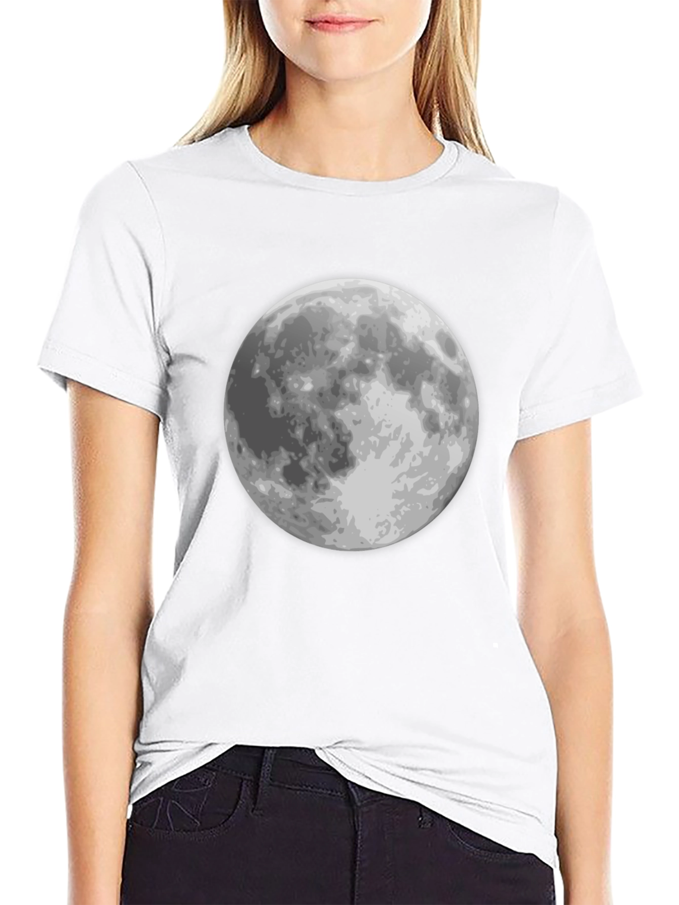 Lunar Graphic Tee - Black Moon Print T-Shirt