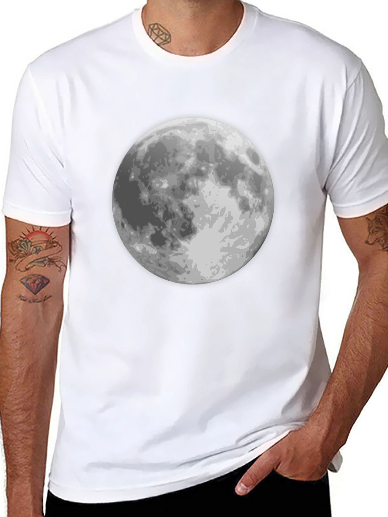 Lunar Graphic Tee - Black Moon Print T-Shirt