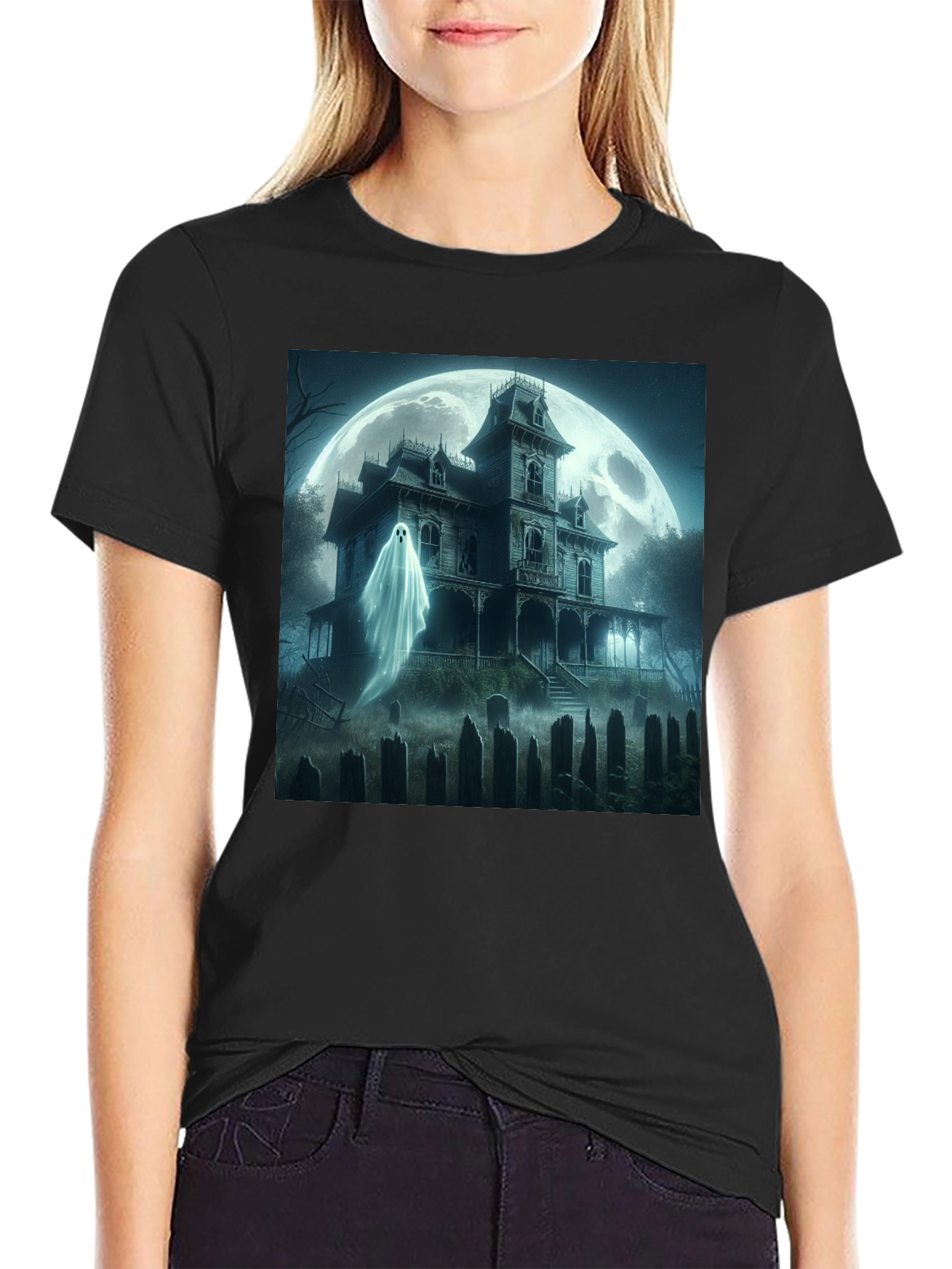 Haunted House Ghost T-Shirt Halloween Spooky Tee