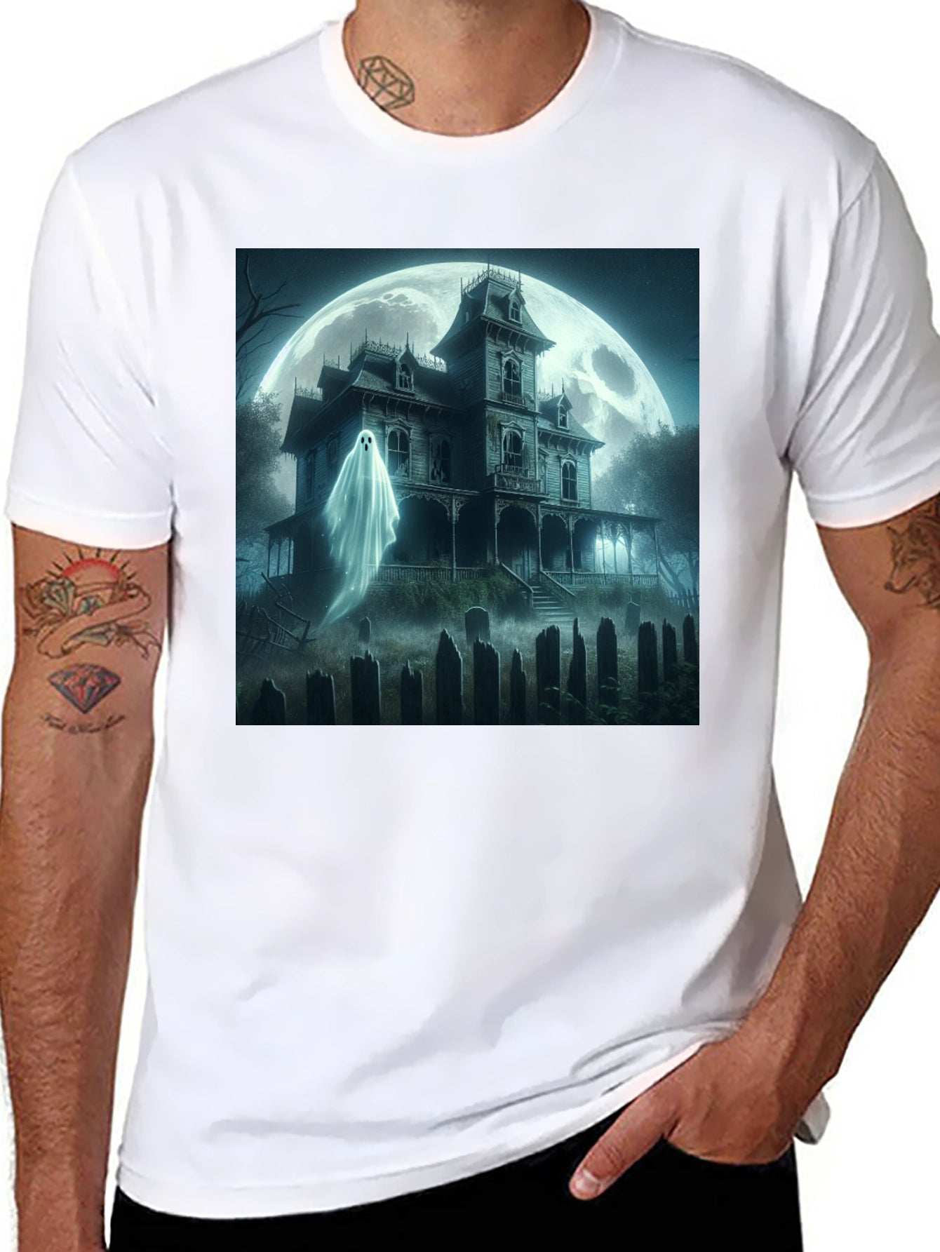 Haunted House Ghost T-Shirt Halloween Spooky Tee